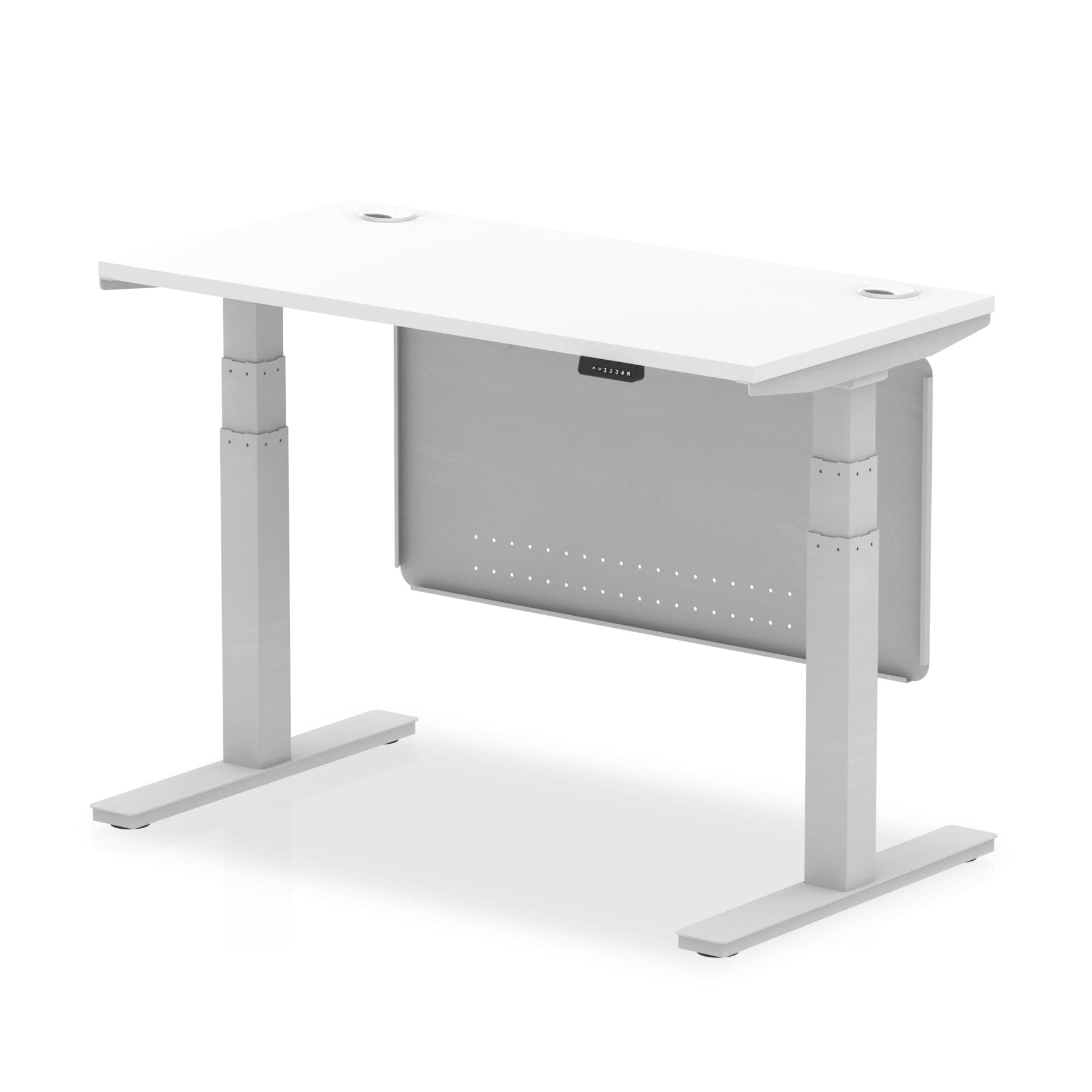 Air Height Adjustable Slimline Desk With Cable Ports With Steel Modesty Panel - Image 22