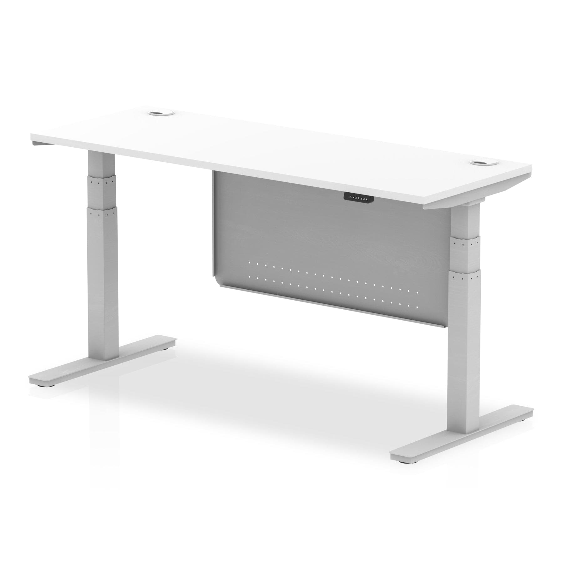 Air Height Adjustable Slimline Desk With Cable Ports With Steel Modesty Panel - Image 24