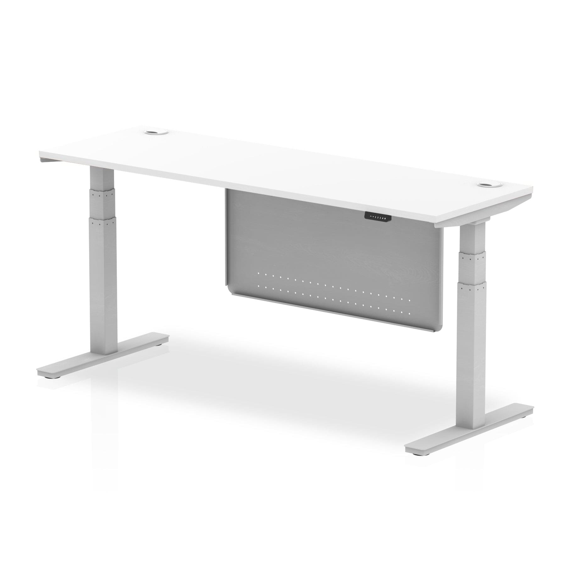 Air Height Adjustable Slimline Desk With Cable Ports With Steel Modesty Panel - Image 25