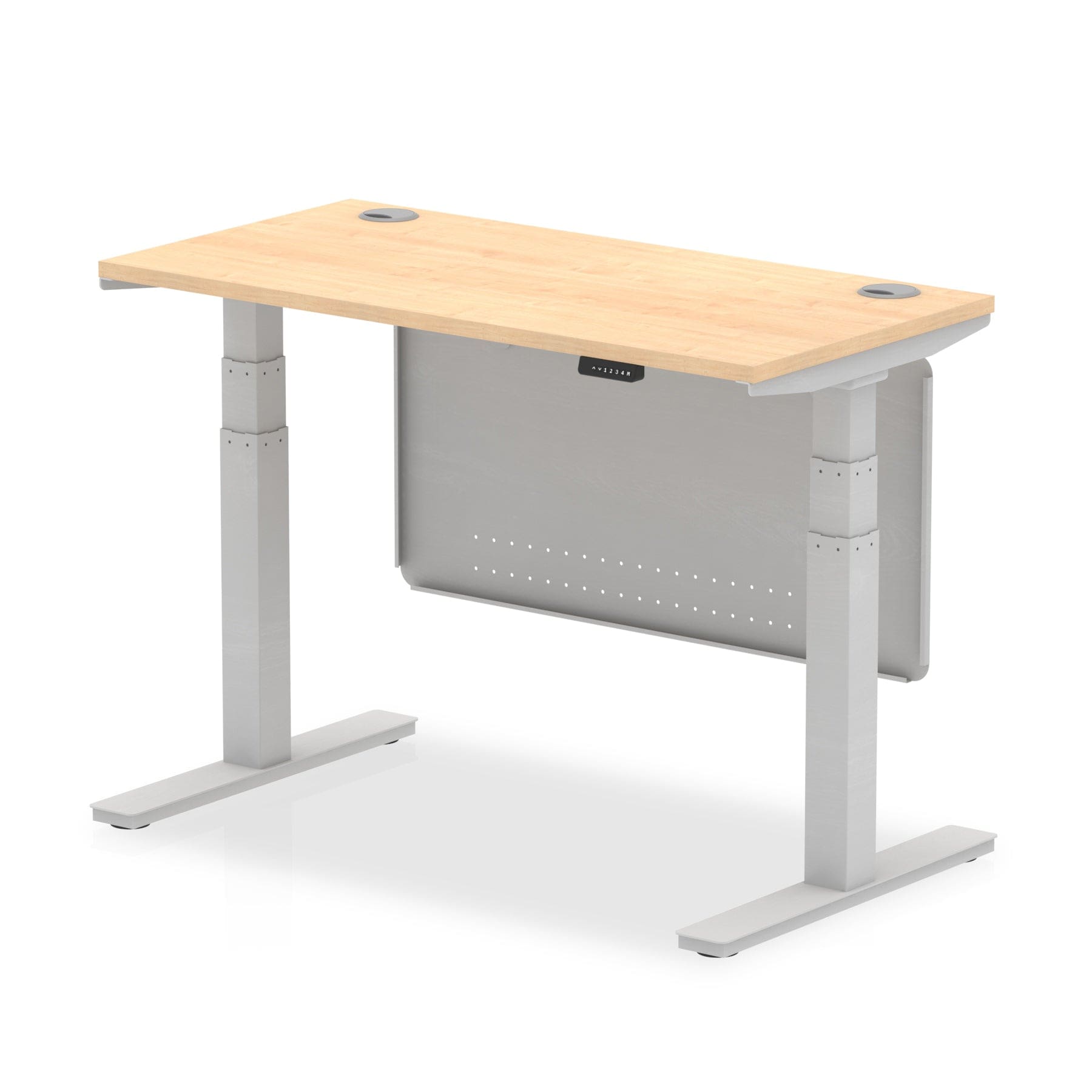 Air Height Adjustable Slimline Desk With Cable Ports With Steel Modesty Panel - Image 10