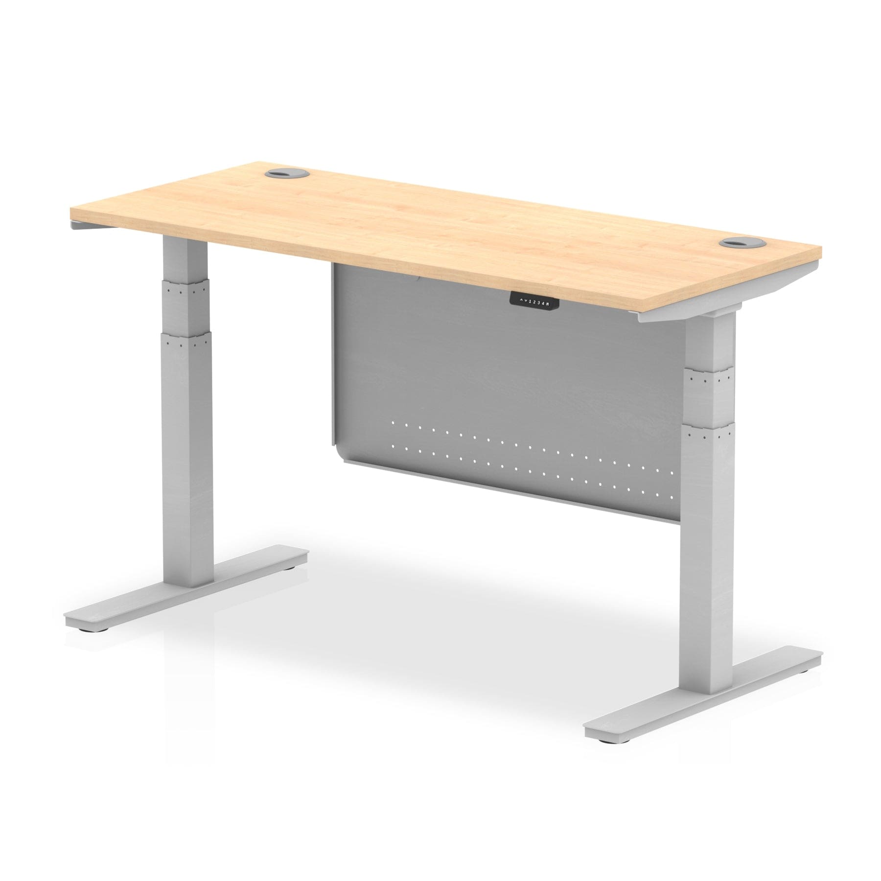 Air Height Adjustable Slimline Desk With Cable Ports With Steel Modesty Panel - Image 11