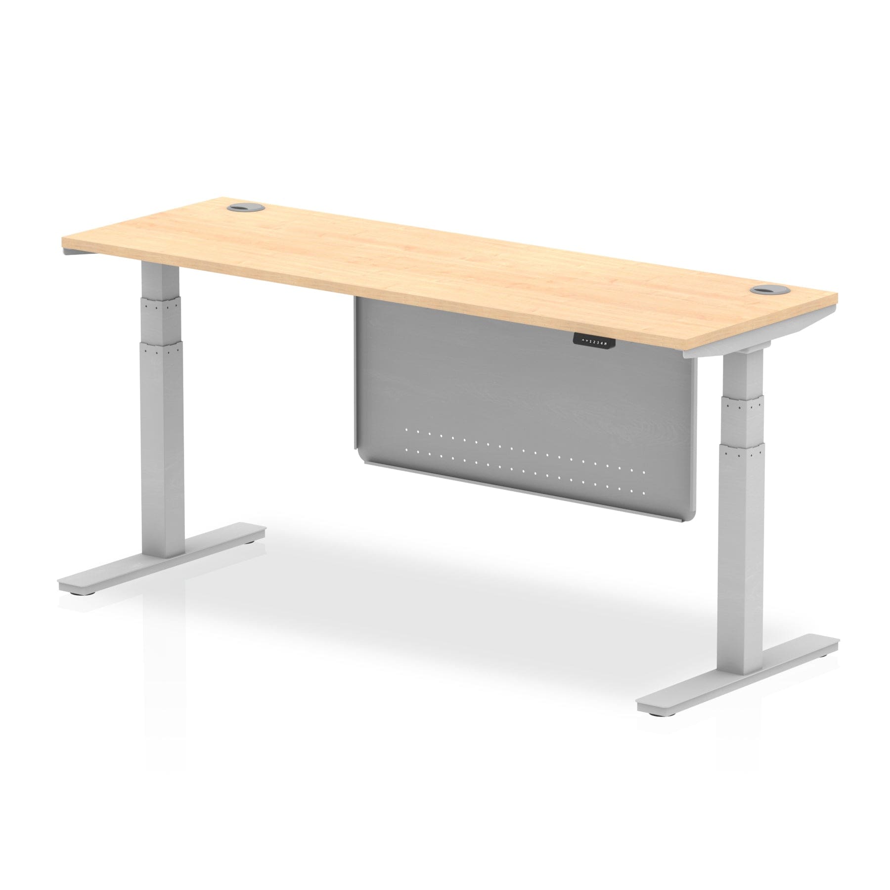 Air Height Adjustable Slimline Desk With Cable Ports With Steel Modesty Panel - Image 13
