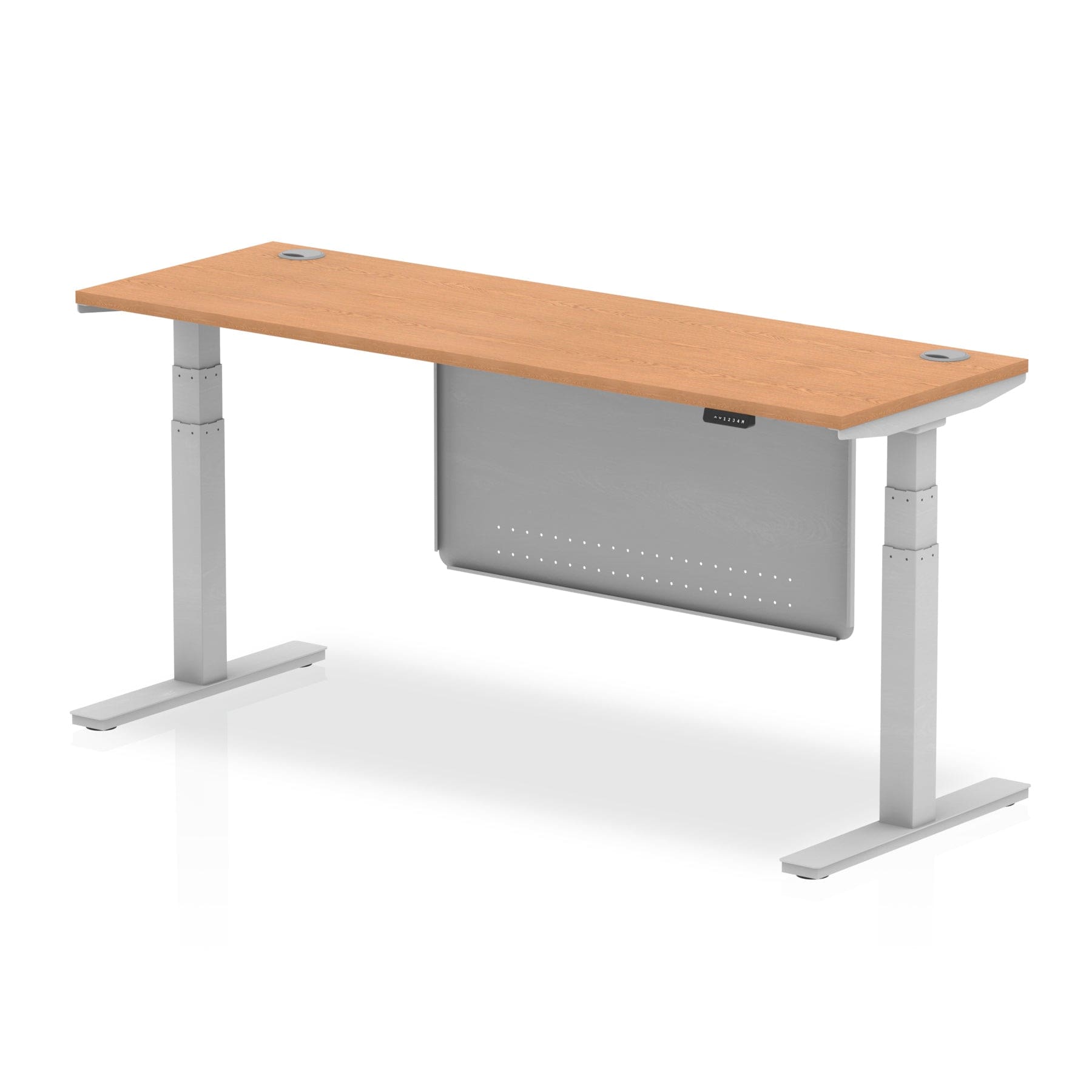 Air Height Adjustable Slimline Desk With Cable Ports With Steel Modesty Panel - Image 17