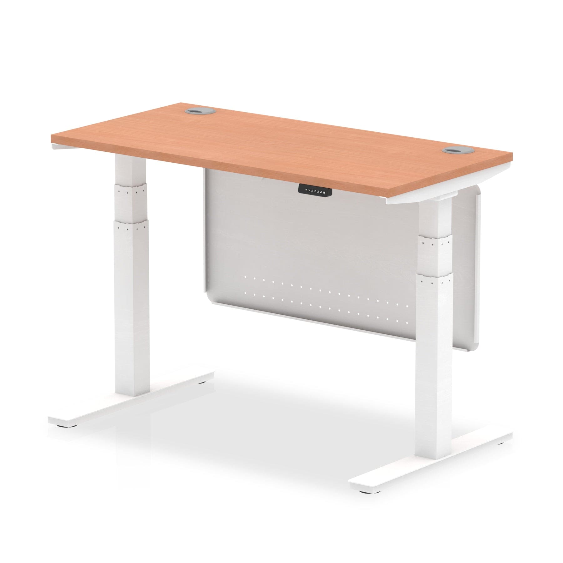 Air Height Adjustable Slimline Desk With Cable Ports With Steel Modesty Panel - Image 26