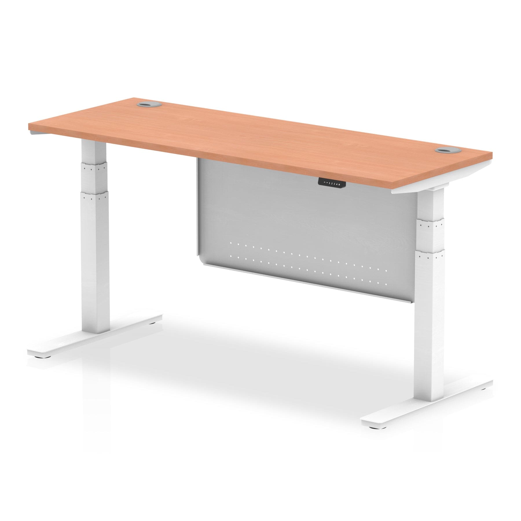 Air Height Adjustable Slimline Desk With Cable Ports With Steel Modesty Panel - Image 28