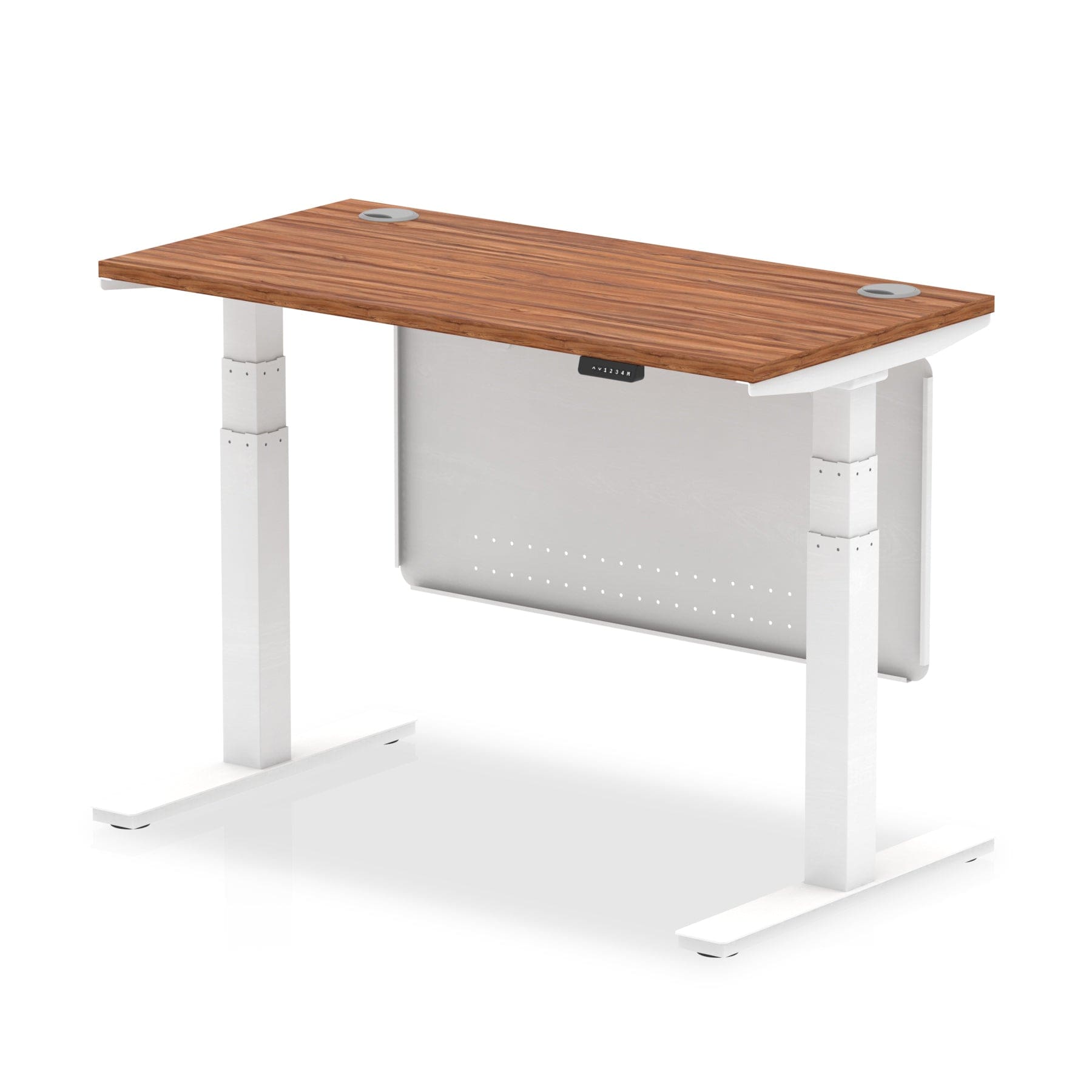 Air Height Adjustable Slimline Desk With Cable Ports With Steel Modesty Panel - Image 42