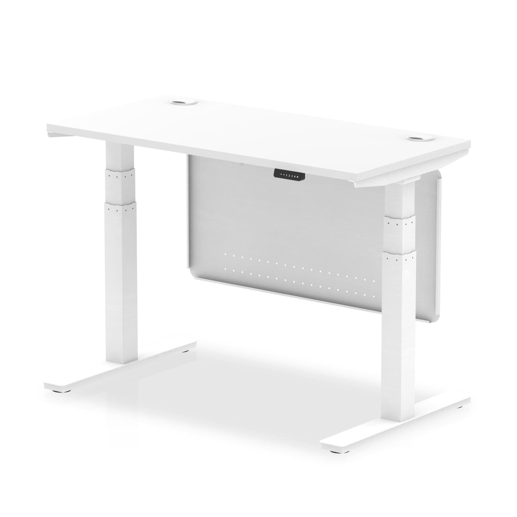 Air Height Adjustable Slimline Desk With Cable Ports With Steel Modesty Panel - Image 46