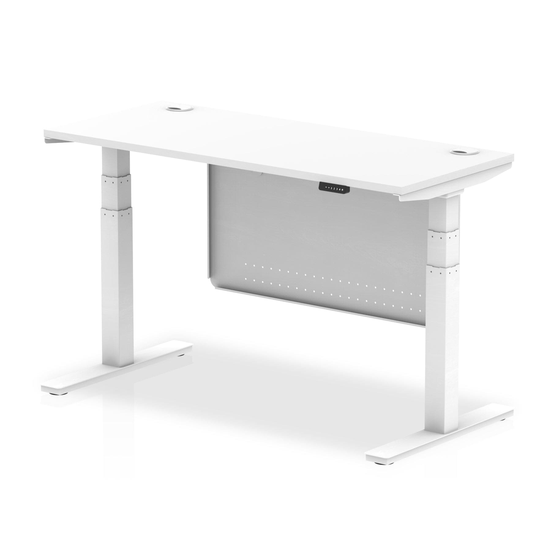 Air Height Adjustable Slimline Desk With Cable Ports With Steel Modesty Panel - Image 47