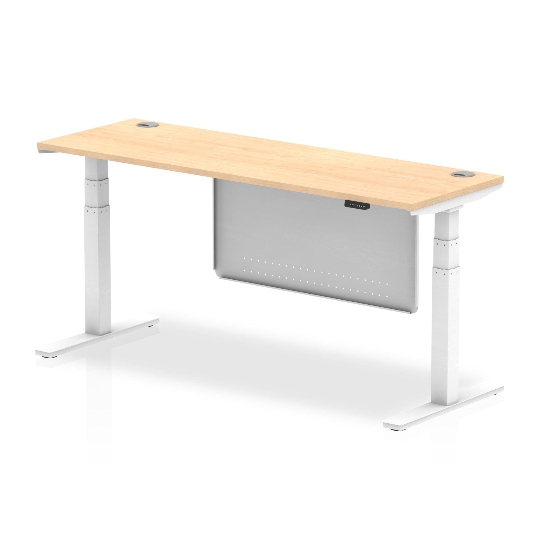 Air Height Adjustable Slimline Desk With Cable Ports With Steel Modesty Panel - Image 37