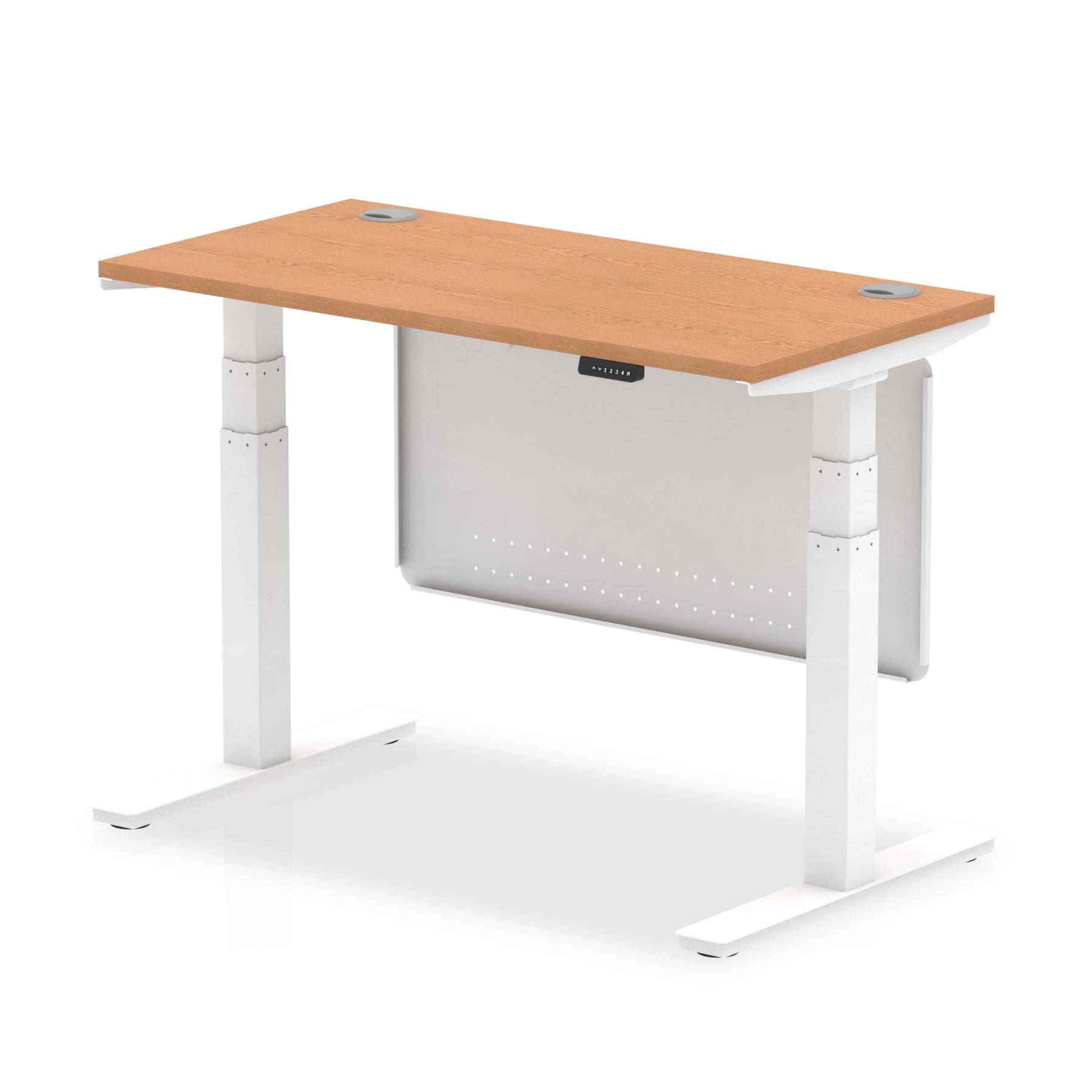 Air Height Adjustable Slimline Desk With Cable Ports With Steel Modesty Panel - Image 38