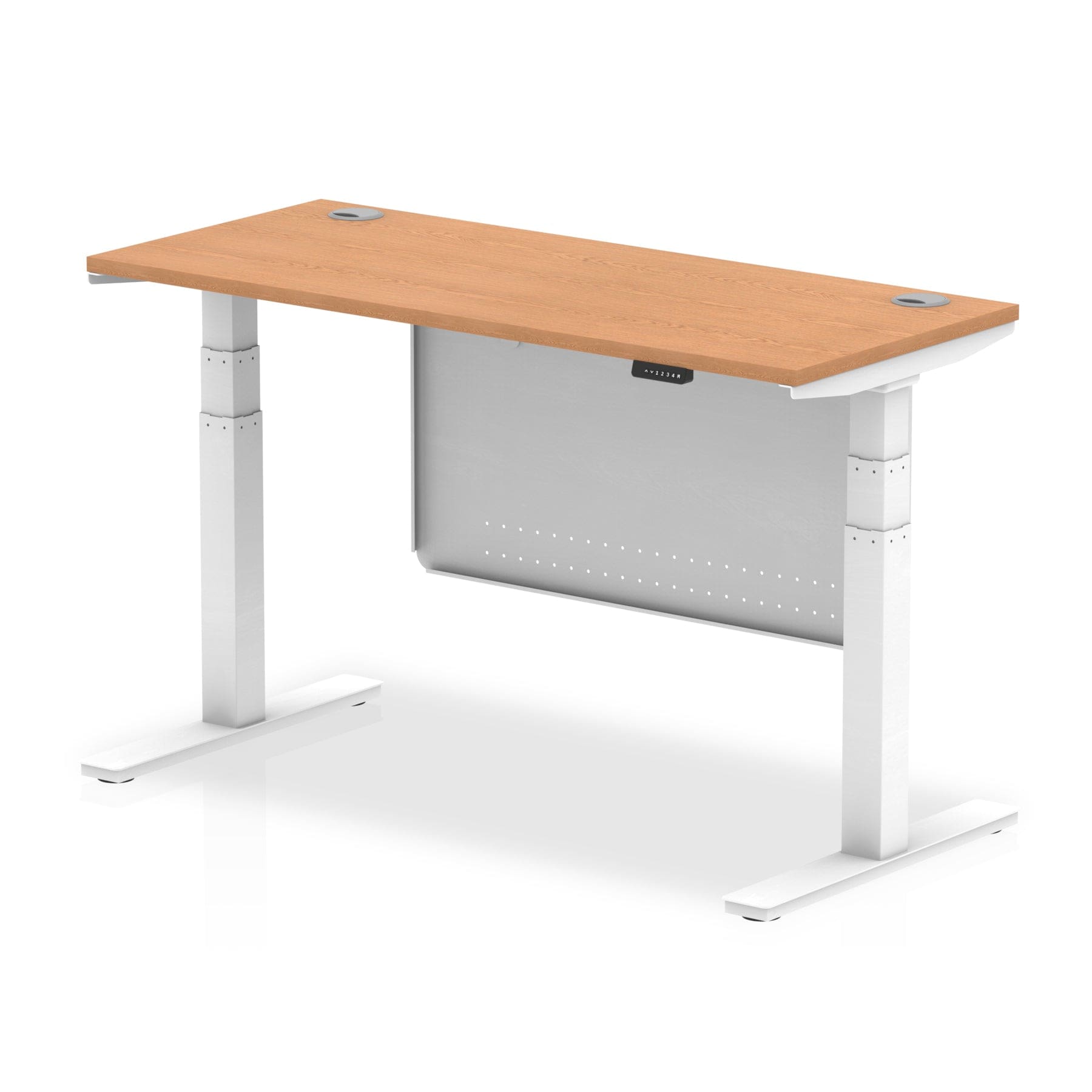 Air Height Adjustable Slimline Desk With Cable Ports With Steel Modesty Panel - Image 39