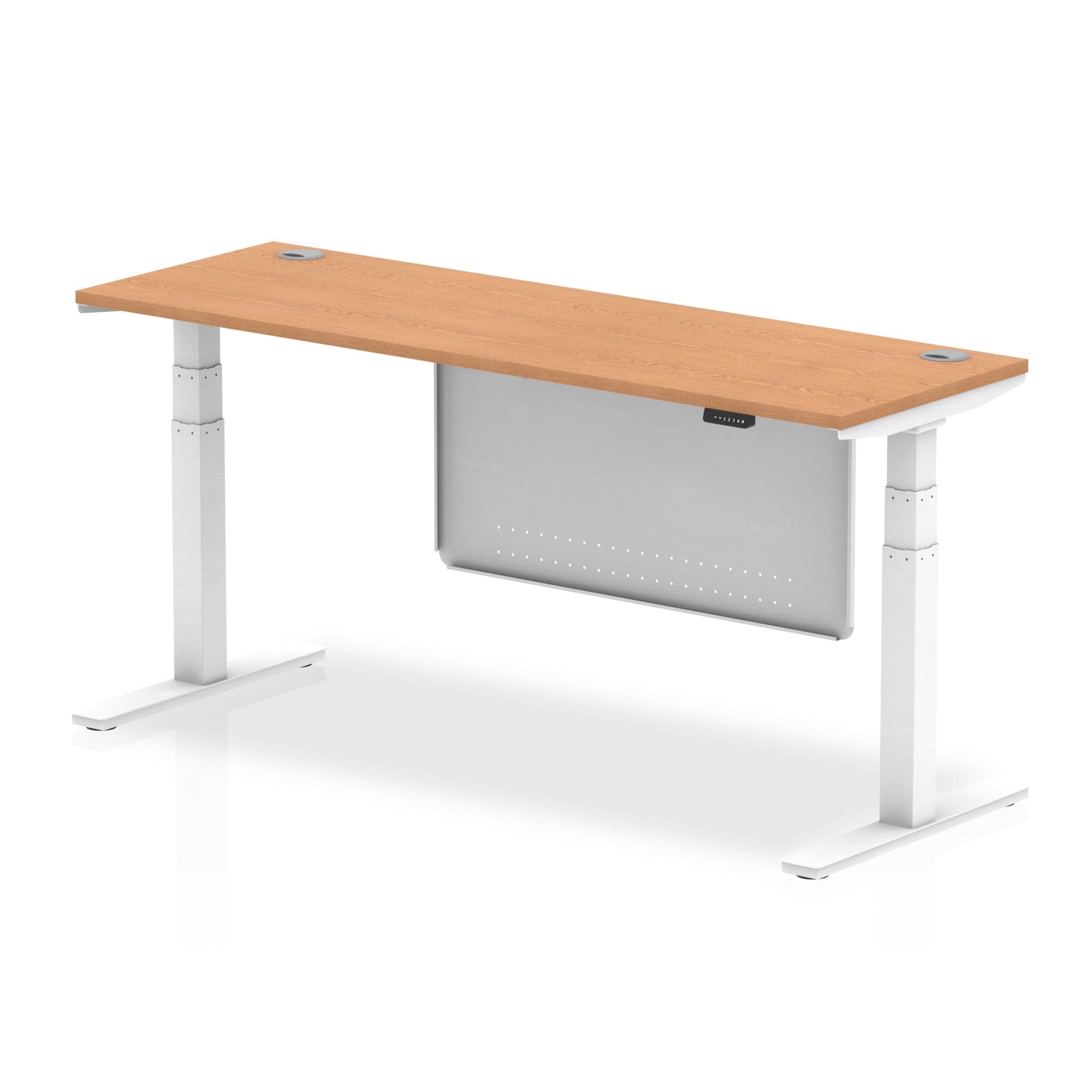 Air Height Adjustable Slimline Desk With Cable Ports With Steel Modesty Panel - Image 41