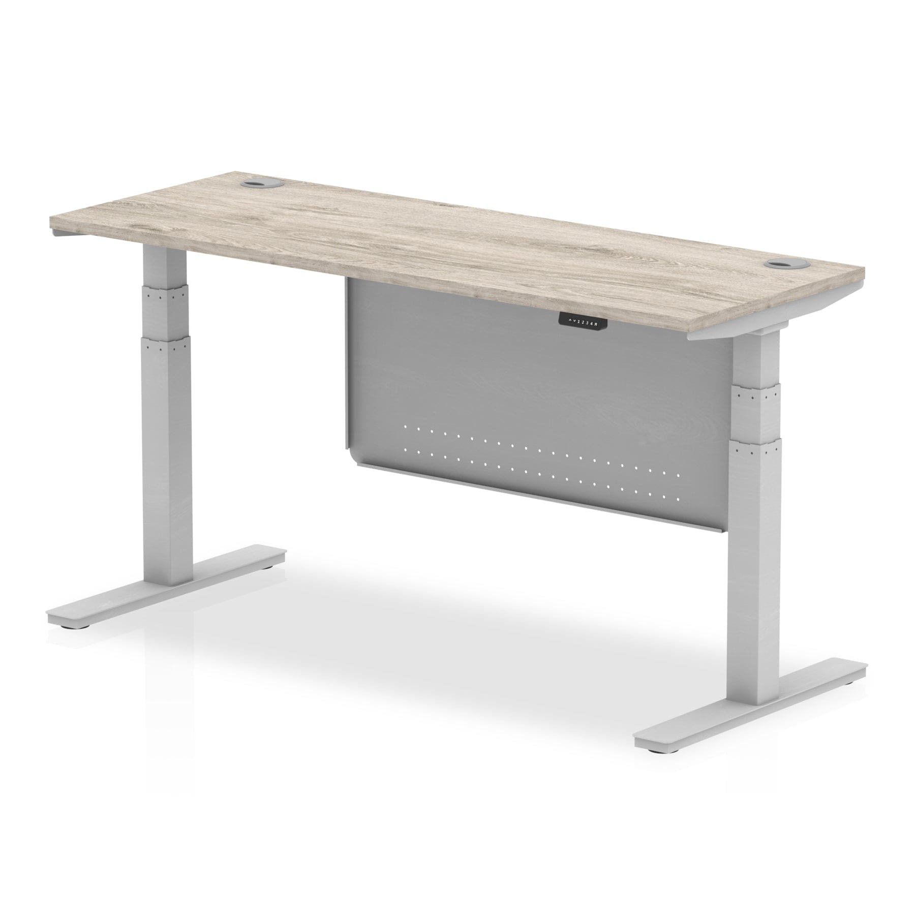 Air Height Adjustable Slimline Desk With Cable Ports With Steel Modesty Panel - Image 8