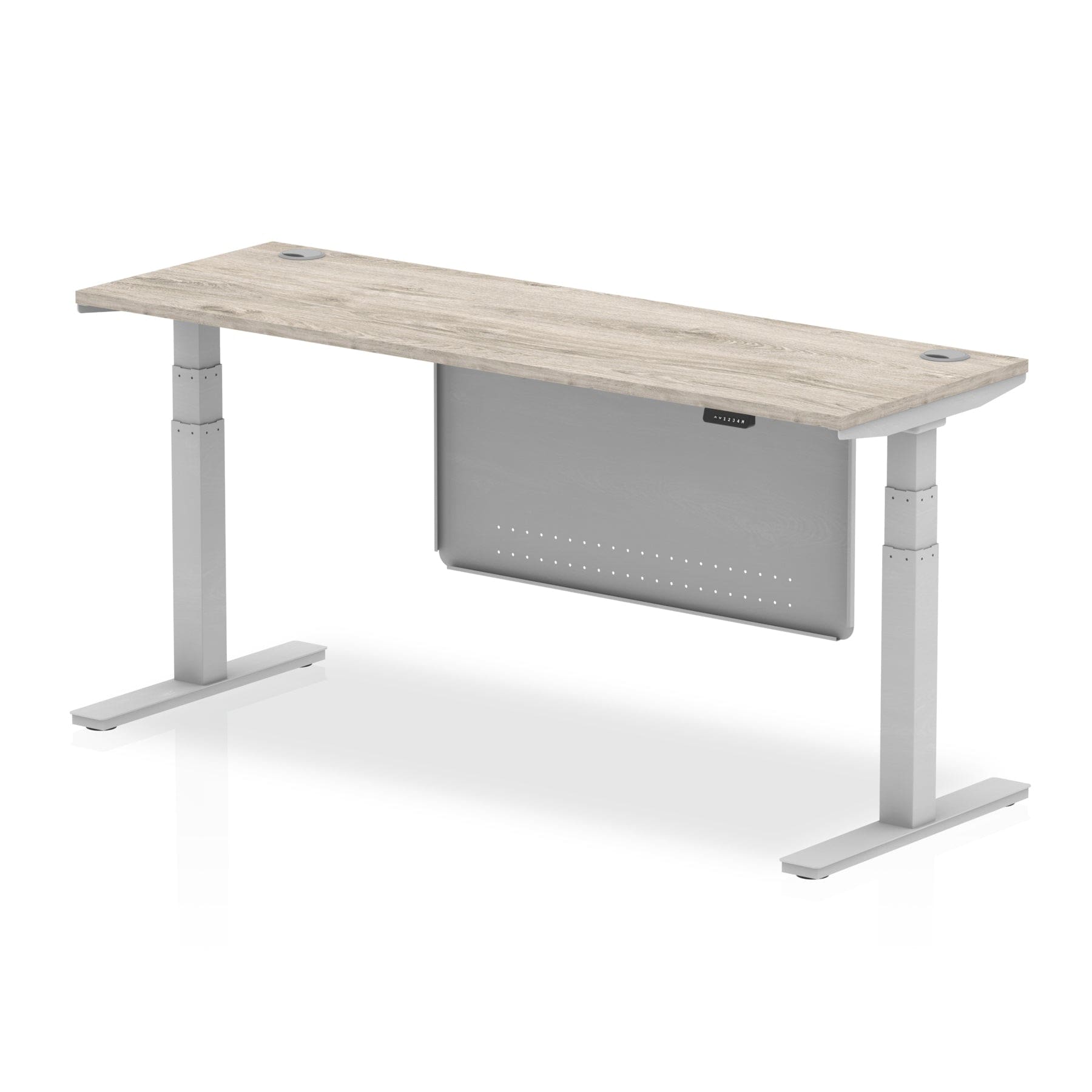 Air Height Adjustable Slimline Desk With Cable Ports With Steel Modesty Panel - Image 9