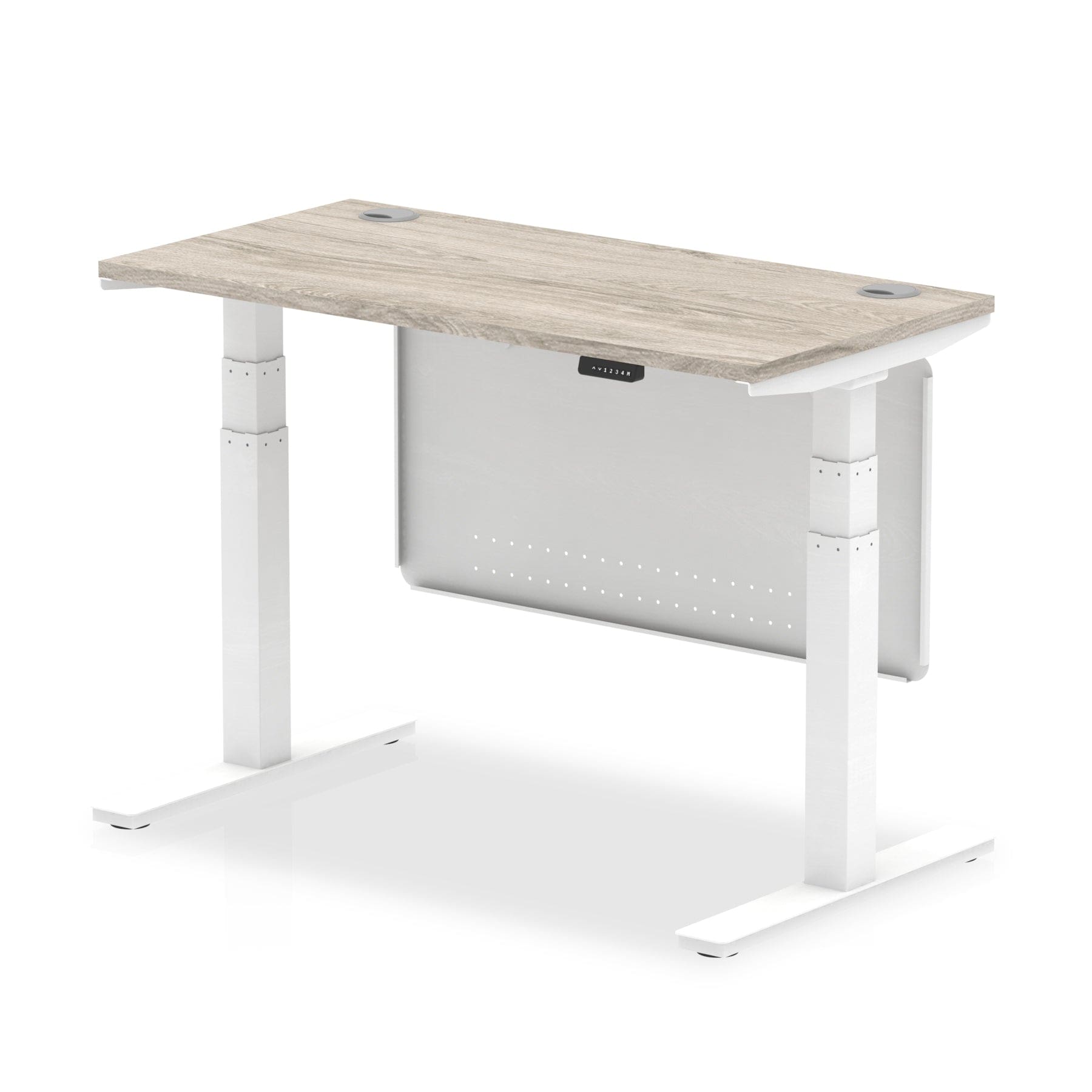 Air Height Adjustable Slimline Desk With Cable Ports With Steel Modesty Panel - Image 30