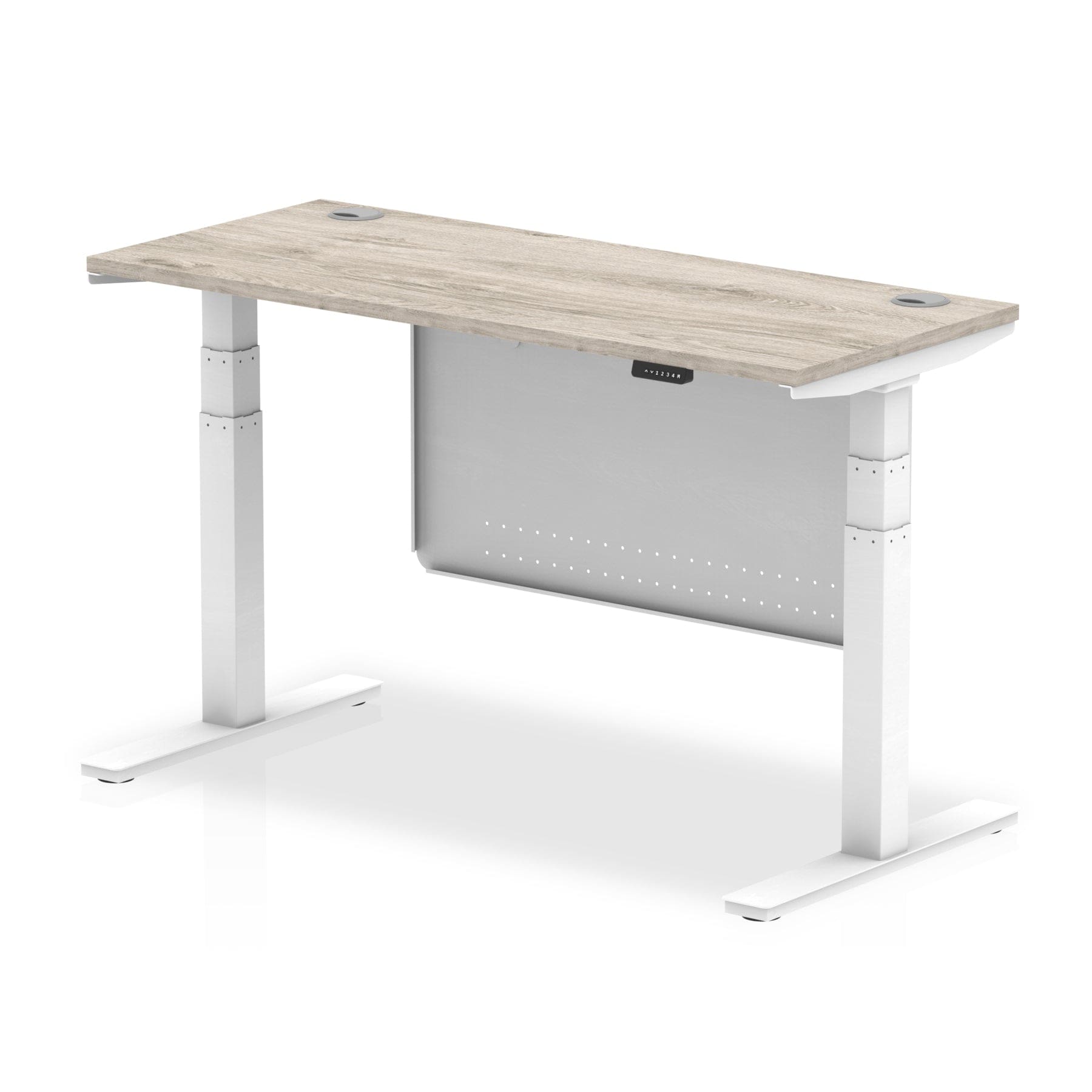 Air Height Adjustable Slimline Desk With Cable Ports With Steel Modesty Panel - Image 31