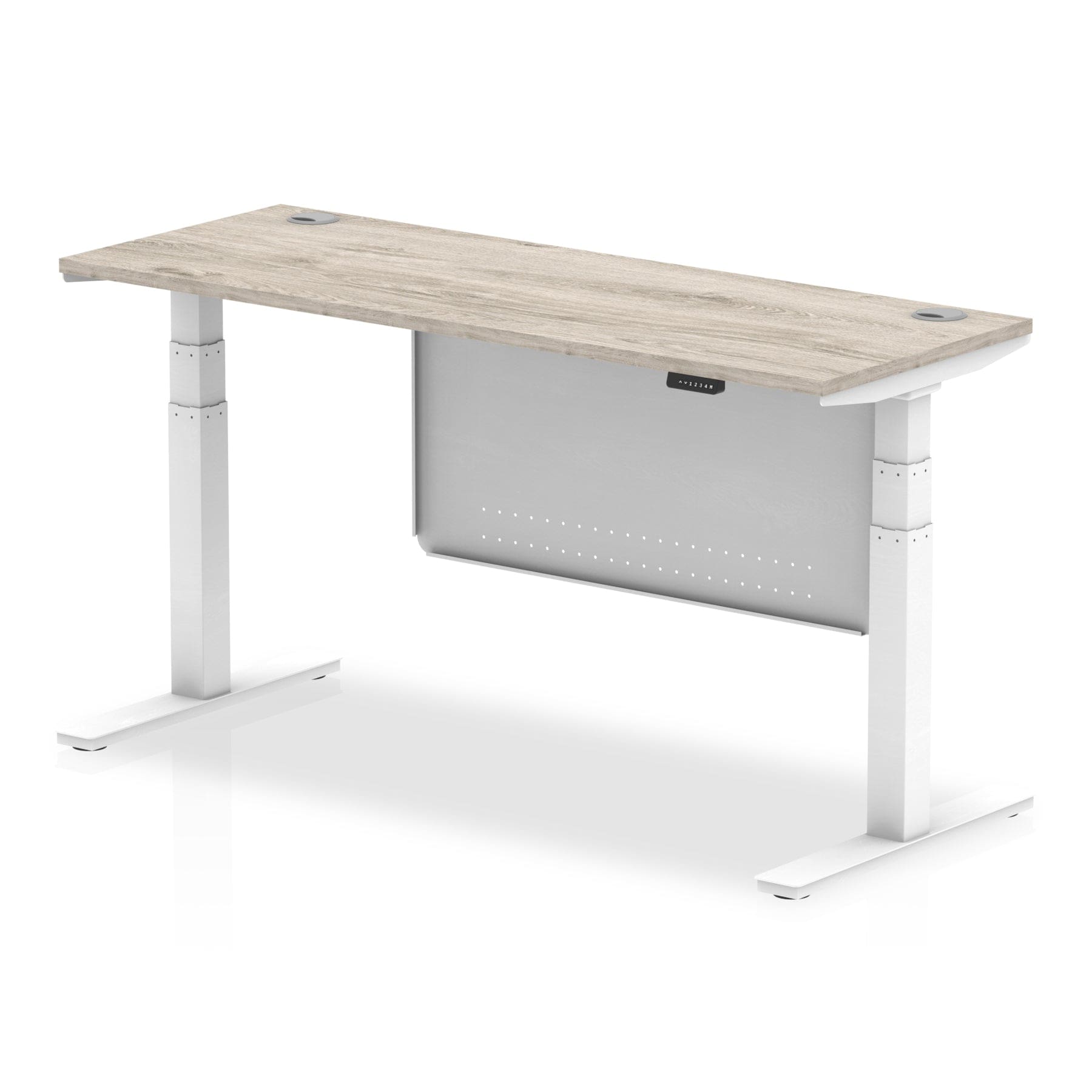 Air Height Adjustable Slimline Desk With Cable Ports With Steel Modesty Panel - Image 32