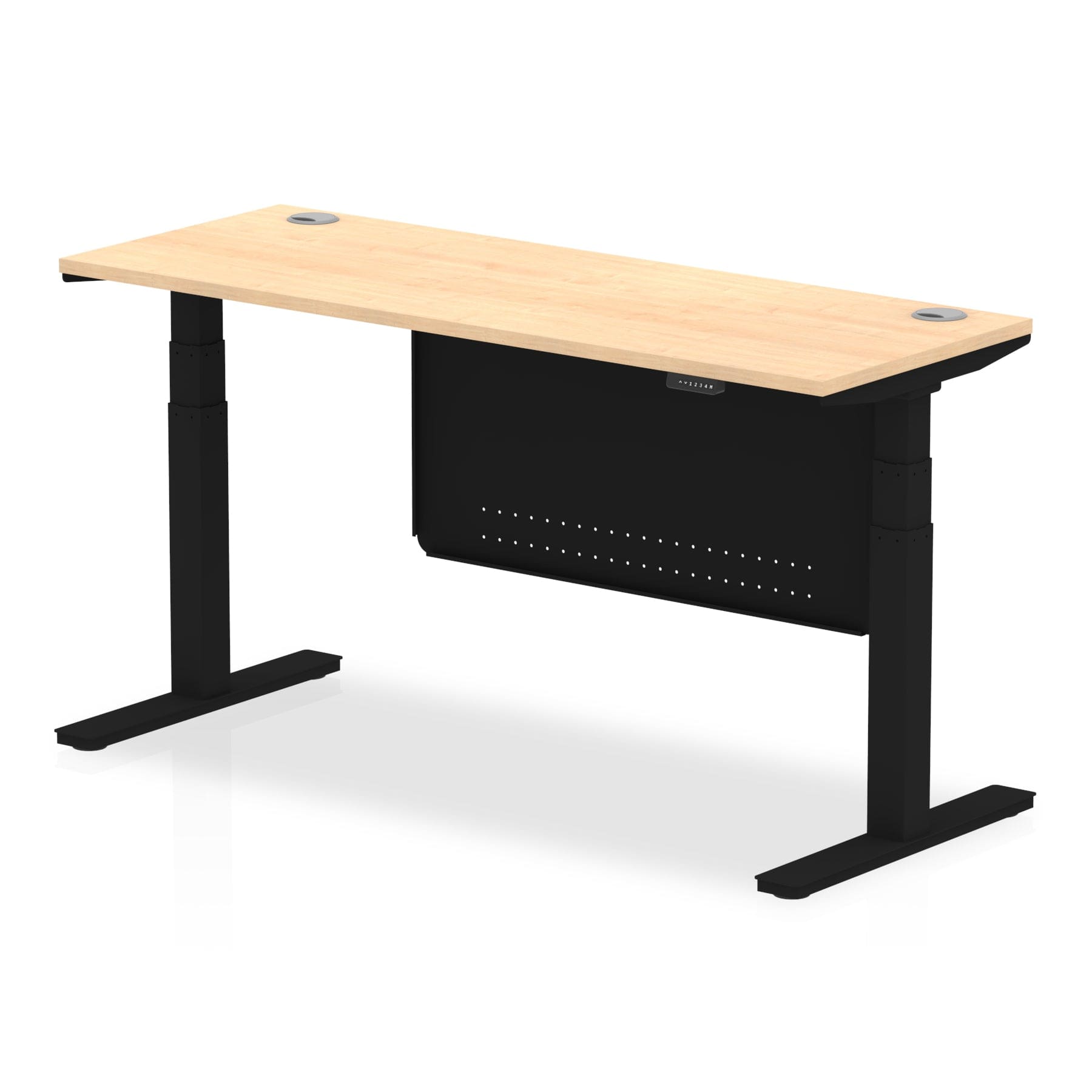 Air Height Adjustable Slimline Desk With Cable Ports With Steel Modesty Panel - Image 59