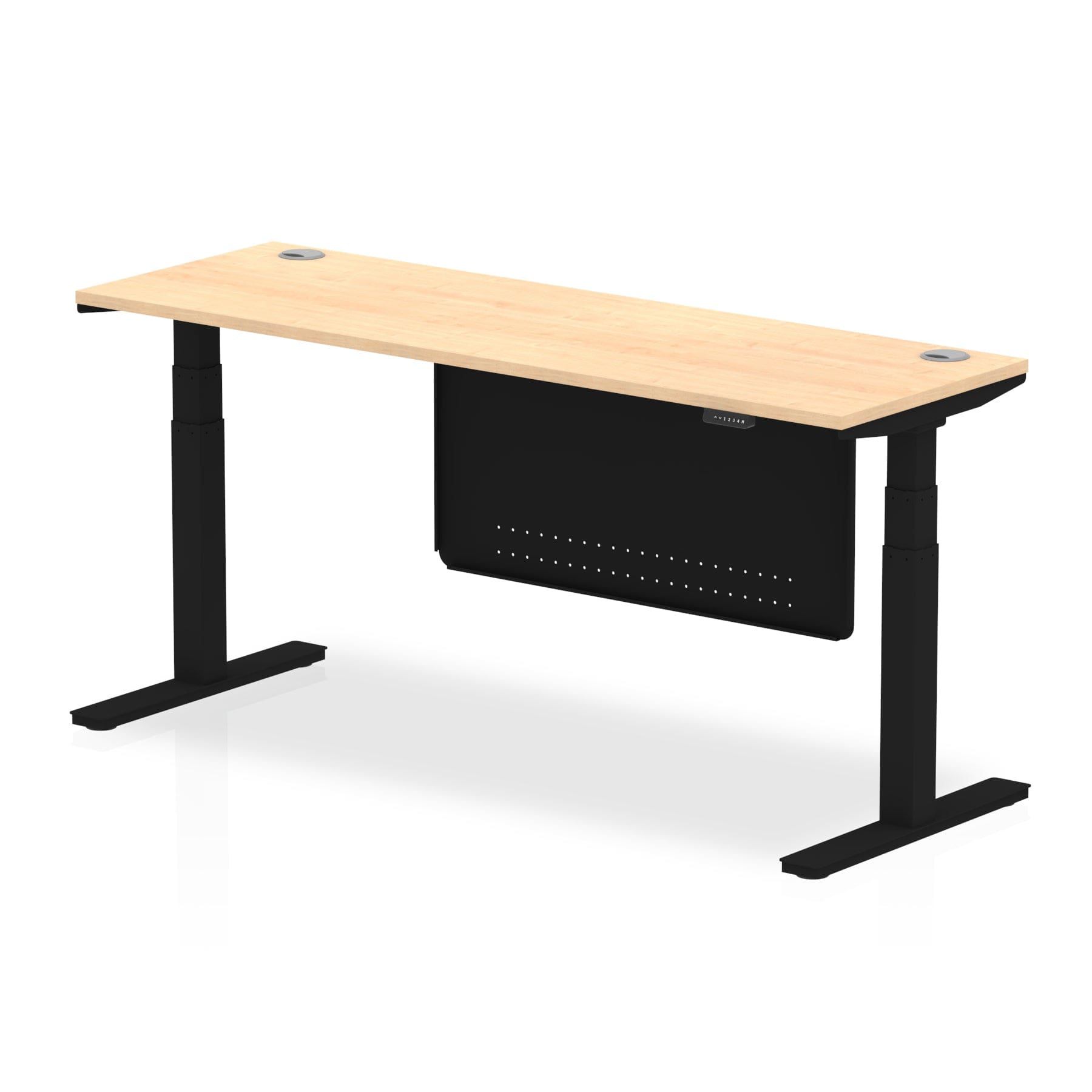 Air Height Adjustable Slimline Desk With Cable Ports With Steel Modesty Panel - Image 60