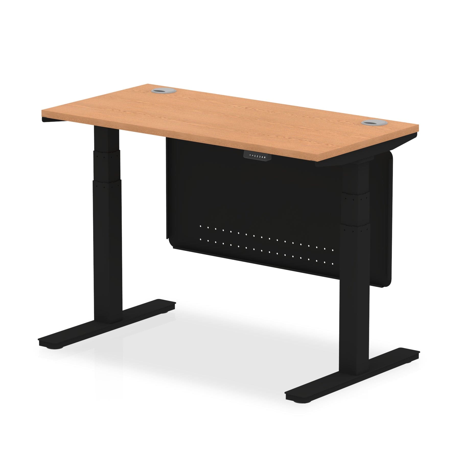 Air Height Adjustable Slimline Desk With Cable Ports With Steel Modesty Panel - Image 61