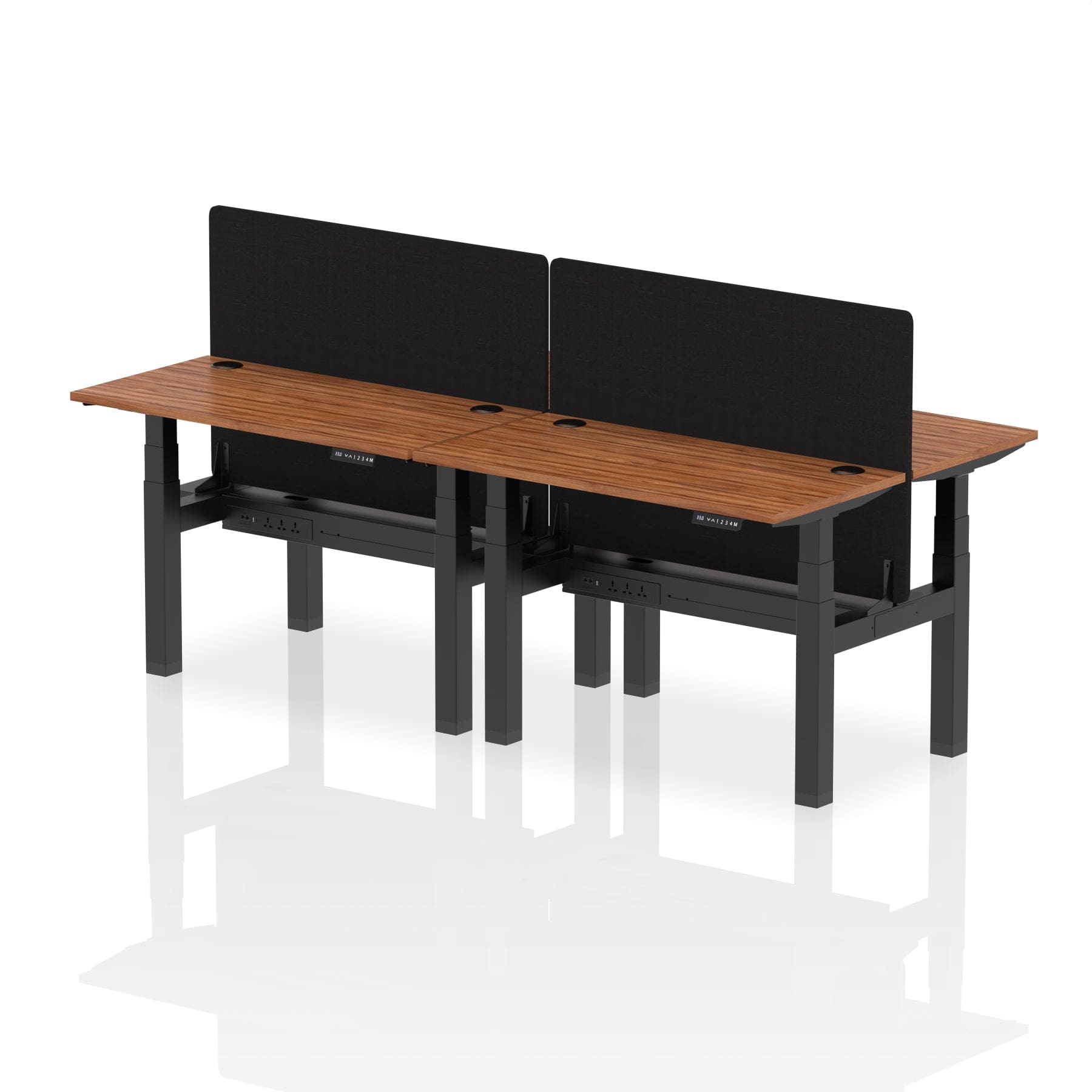 Air Back-to-Back Slimline Height Adjustable Bench Desk - 4 Person with Black Straight Screen - Image 13