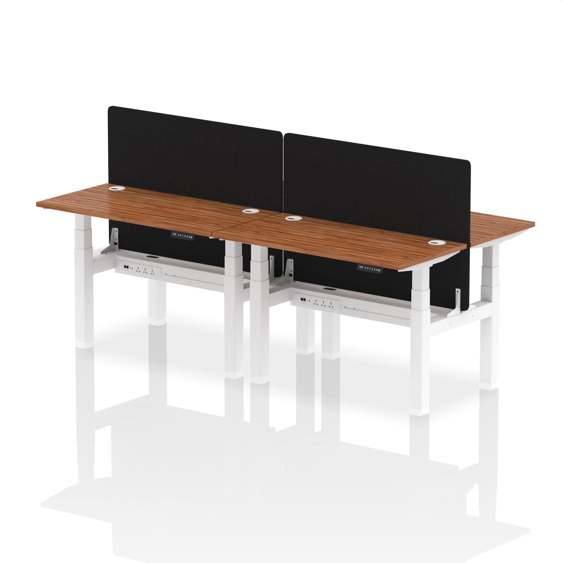 Air Back-to-Back Slimline Height Adjustable Bench Desk - 4 Person with Black Straight Screen - Image 15