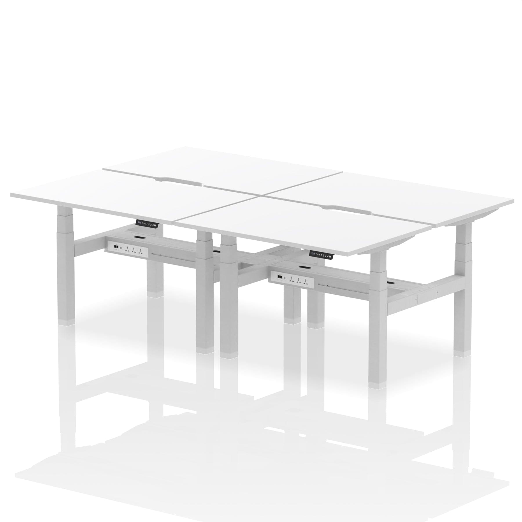 Air Back-to-Back Scalloped Edge Height Adjustable Bench Desk - 4 Person - Image 17
