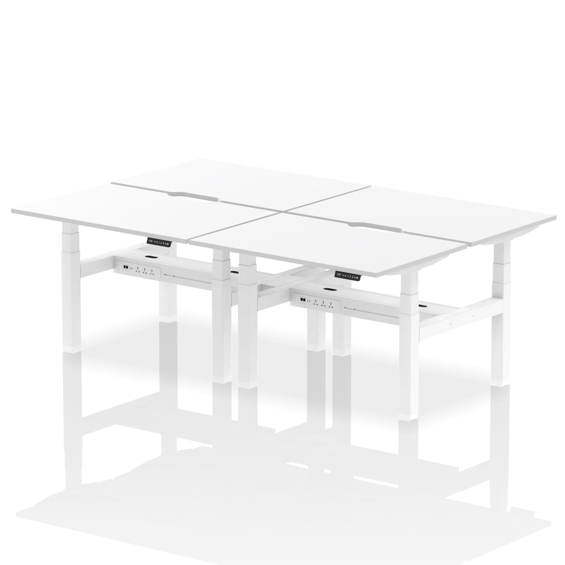 Air Back-to-Back Scalloped Edge Height Adjustable Bench Desk - 4 Person - Image 18
