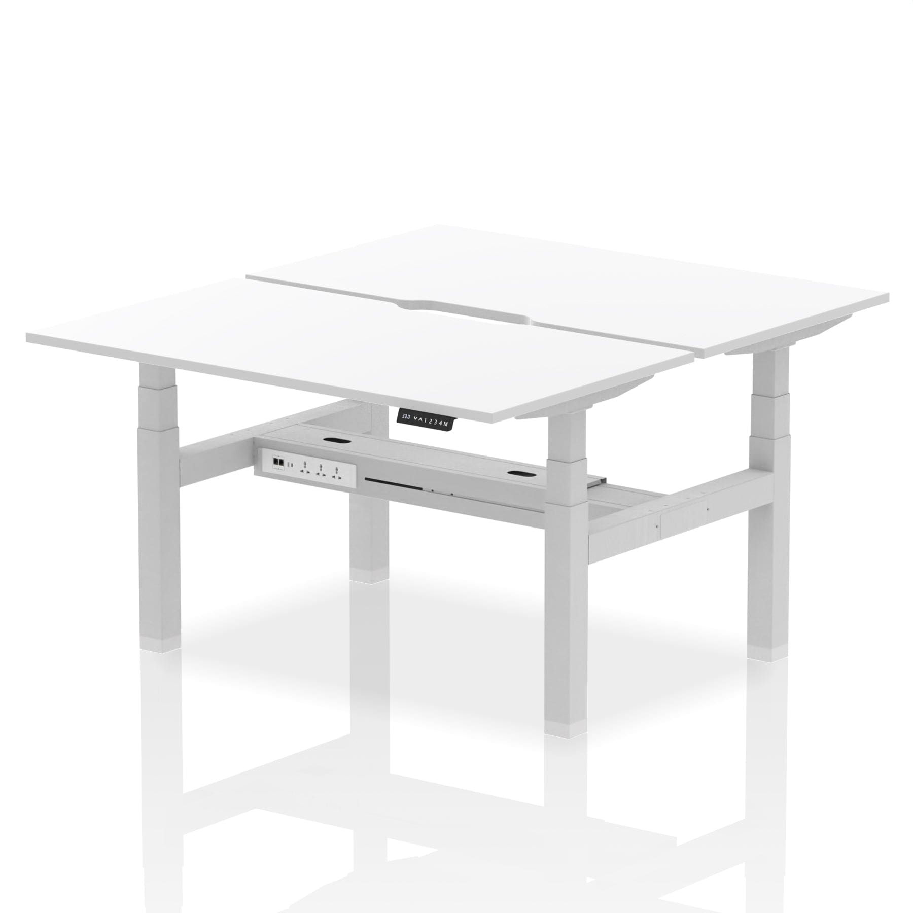 Air Back-to-Back Scalloped Edge Height Adjustable Bench Desk - 2 Person - Image 35