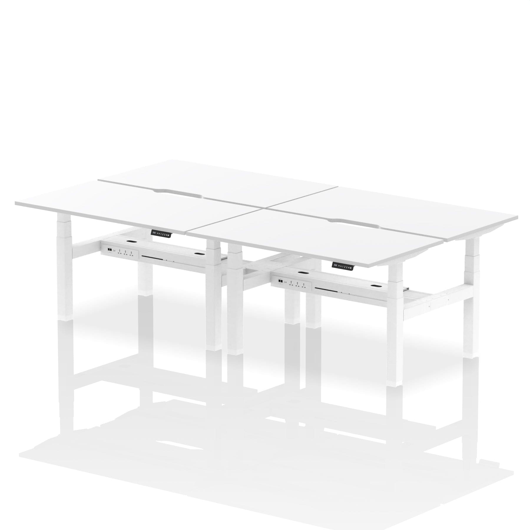 Air Back-to-Back Scalloped Edge Height Adjustable Bench Desk - 4 Person - Image 36