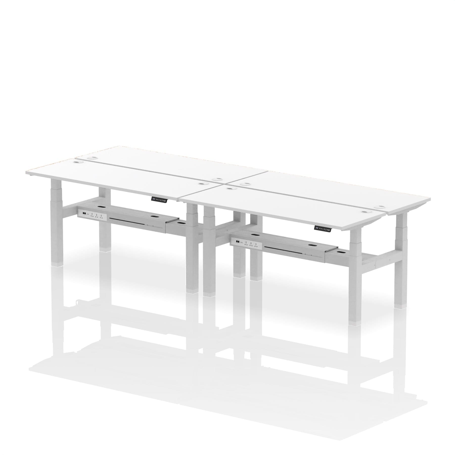 Air Back-to-Back Slimline Height Adjustable Bench Desk - 4 Person - Image 53