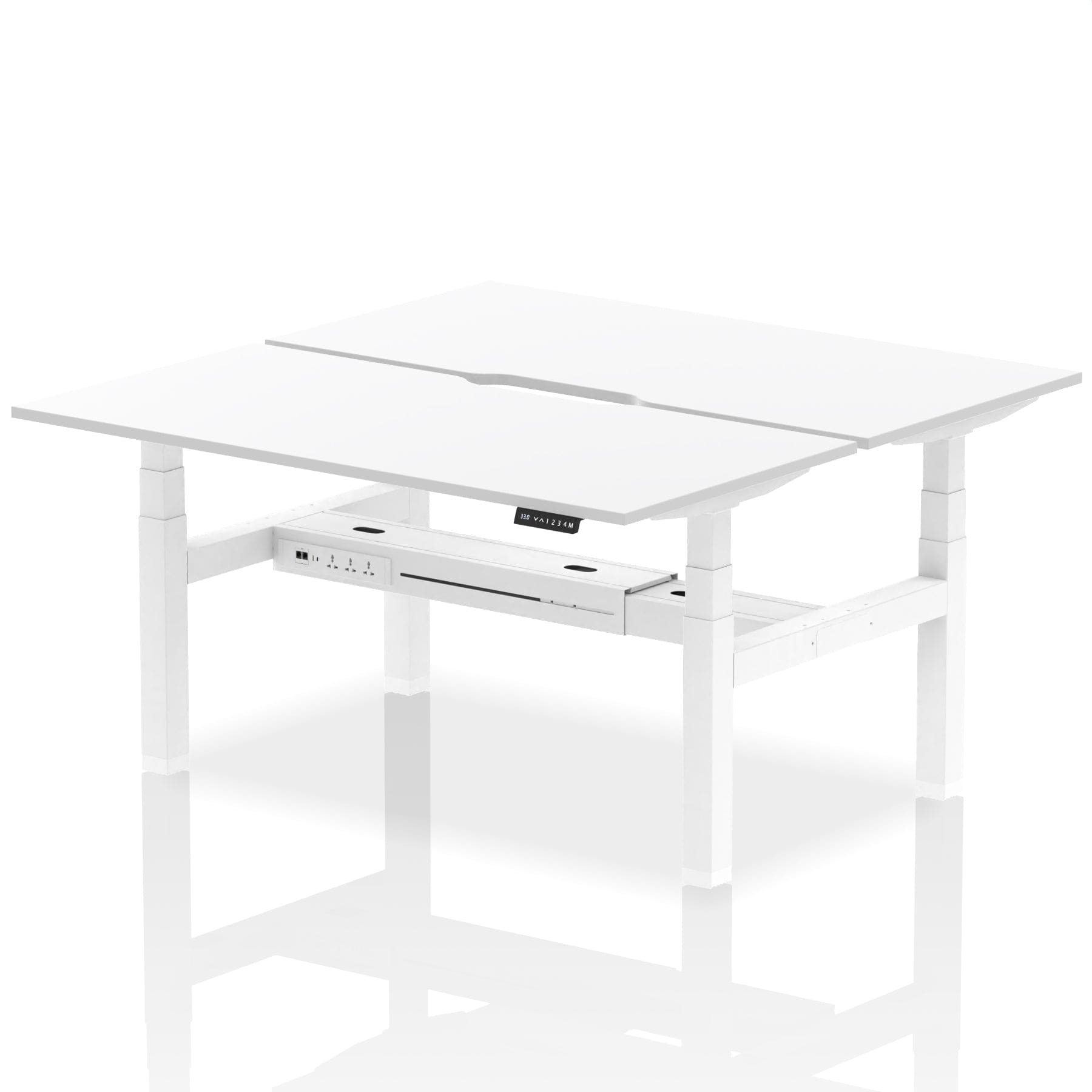 Air Back-to-Back Scalloped Edge Height Adjustable Bench Desk - 2 Person - Image 54