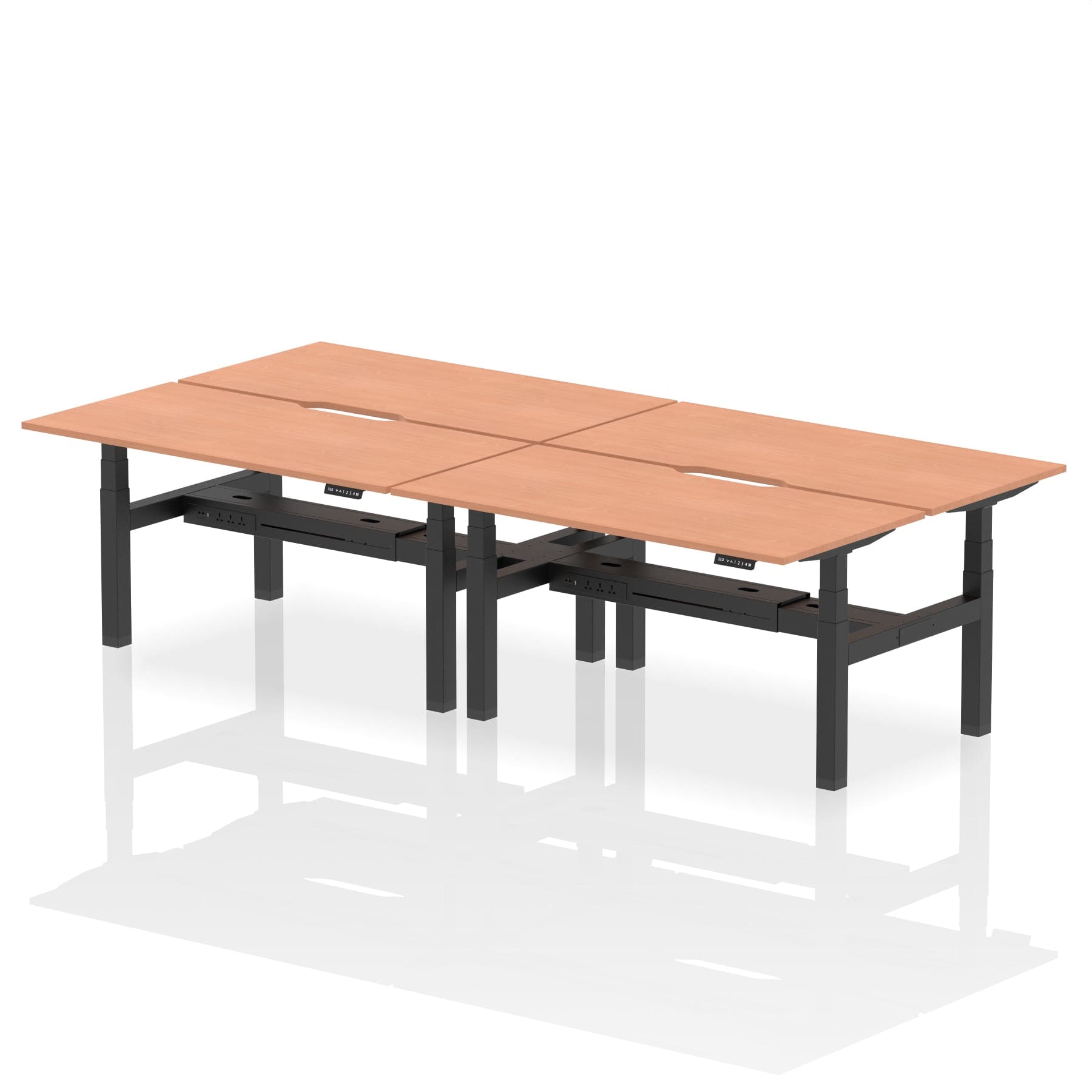 Air Back-to-Back Scalloped Edge Height Adjustable Bench Desk - 4 Person - Image 37