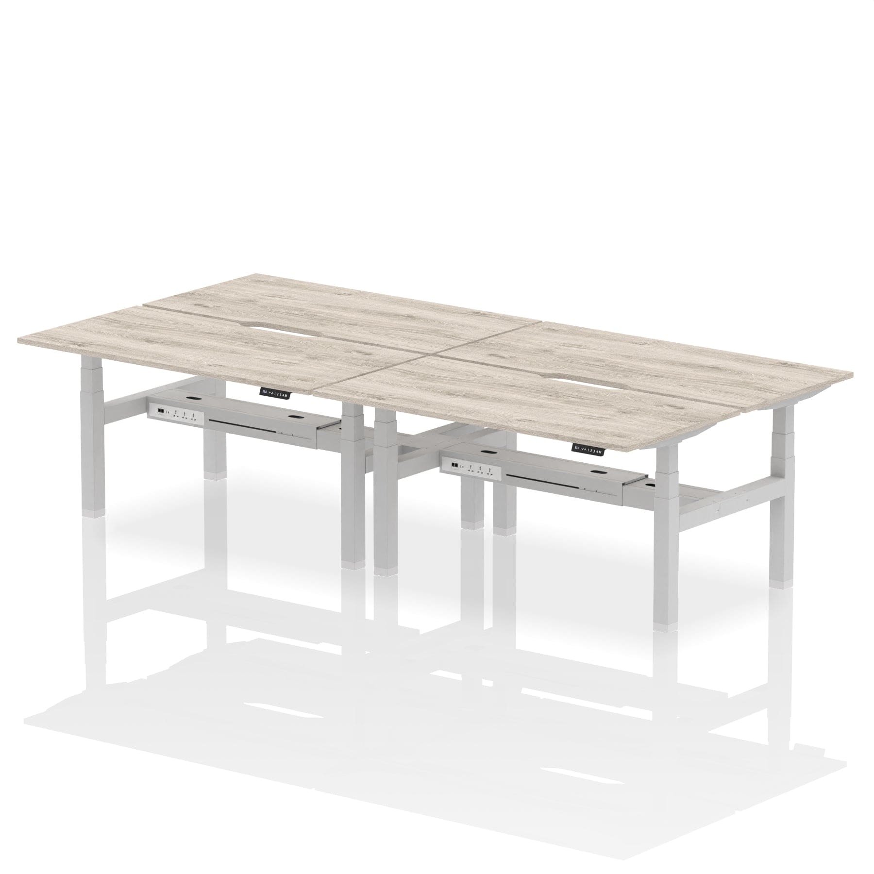 Air Back-to-Back Scalloped Edge Height Adjustable Bench Desk - 4 Person - Image 41