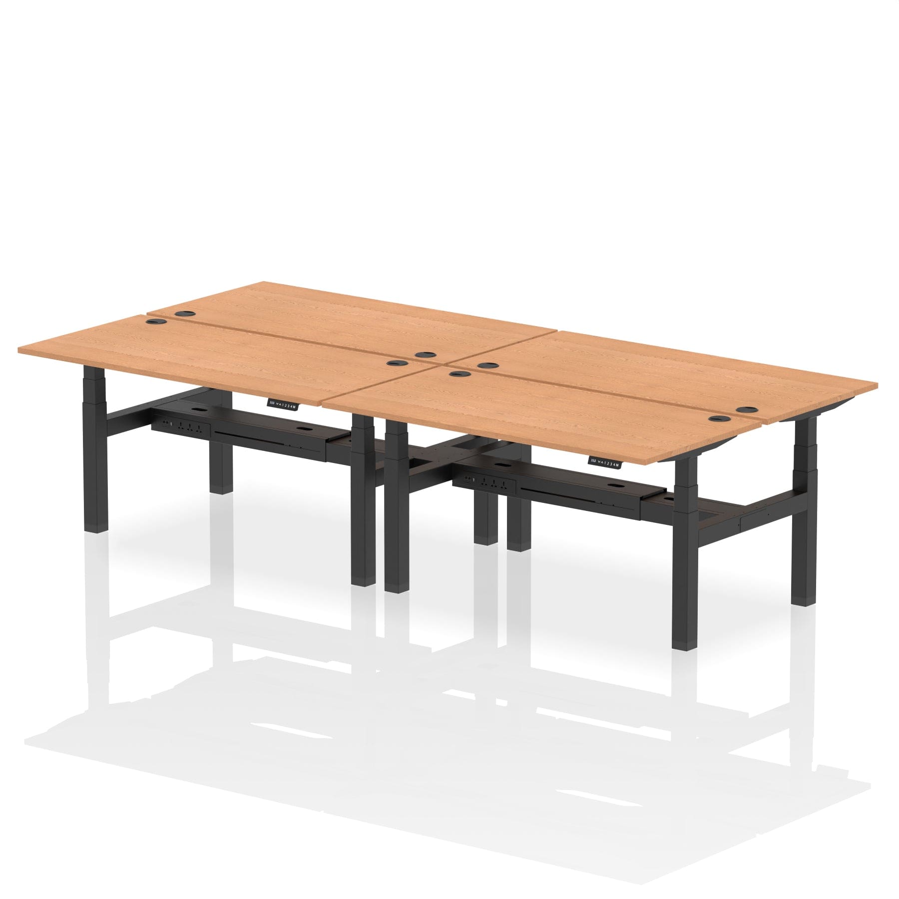 Air Back-to-Back Height Adjustable Bench Desk - 4 Person - Image 46