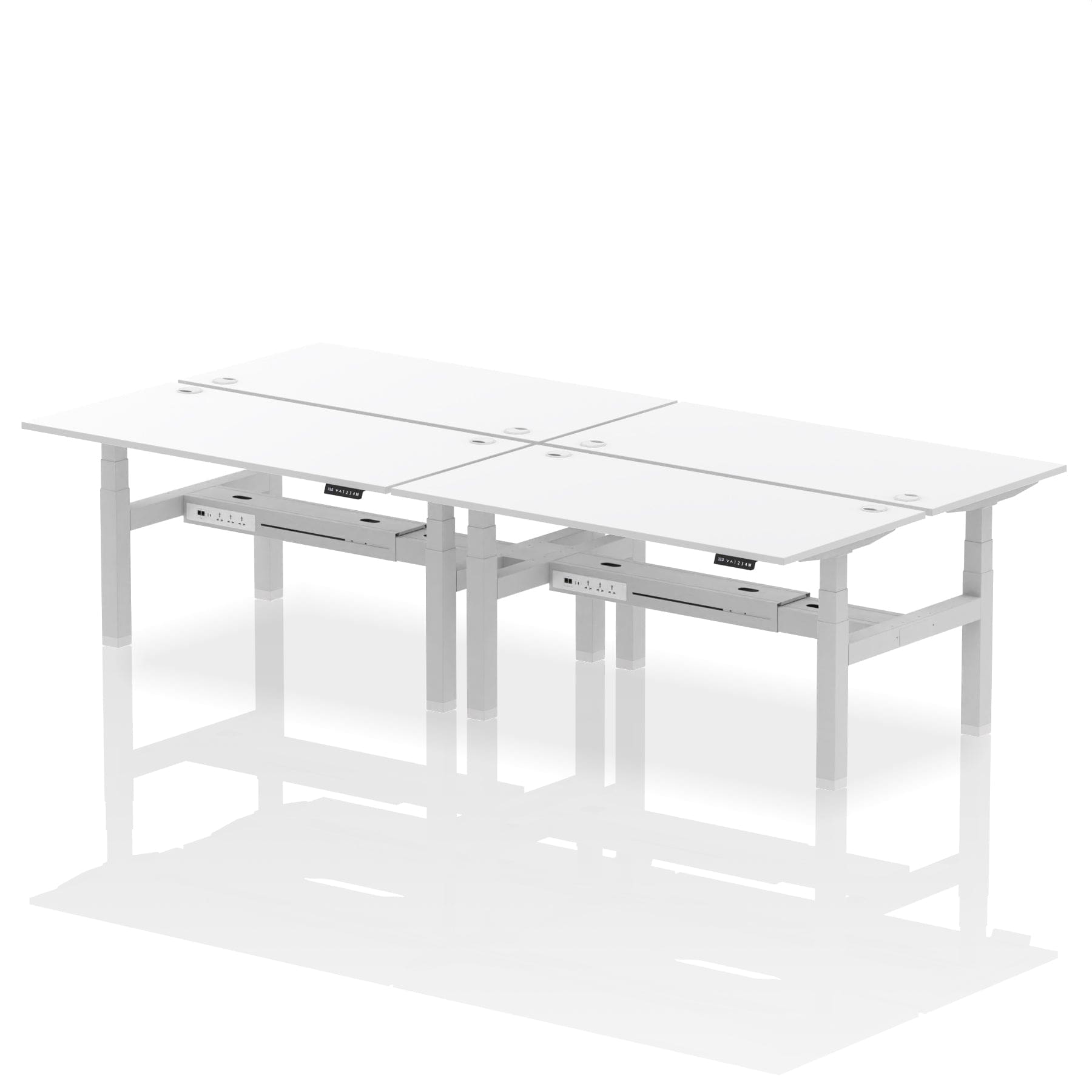 Air Back-to-Back Height Adjustable Bench Desk - 4 Person - Image 53