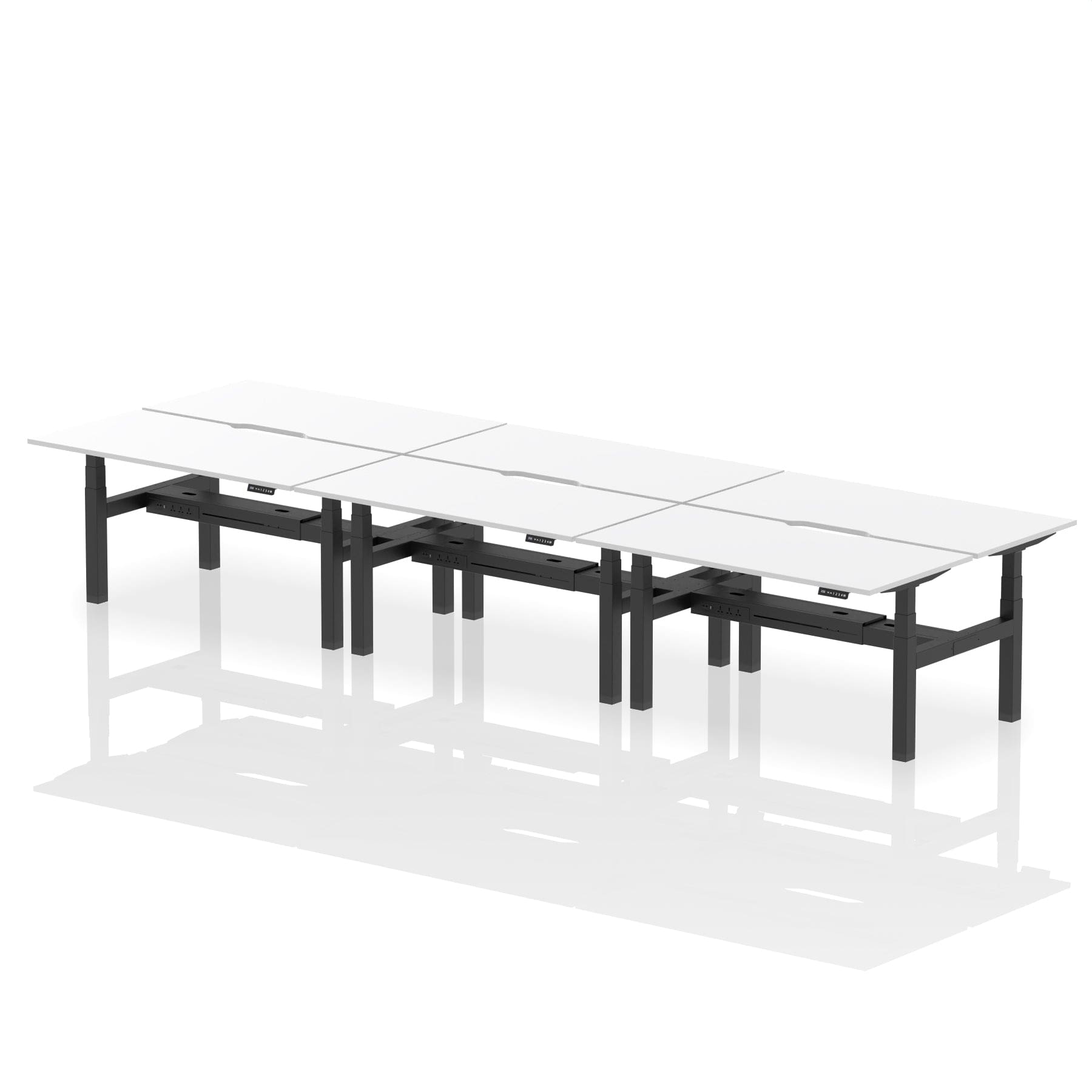 Air Back-to-Back Scalloped Edge Height Adjustable Bench Desk - 6 Person - Image 52