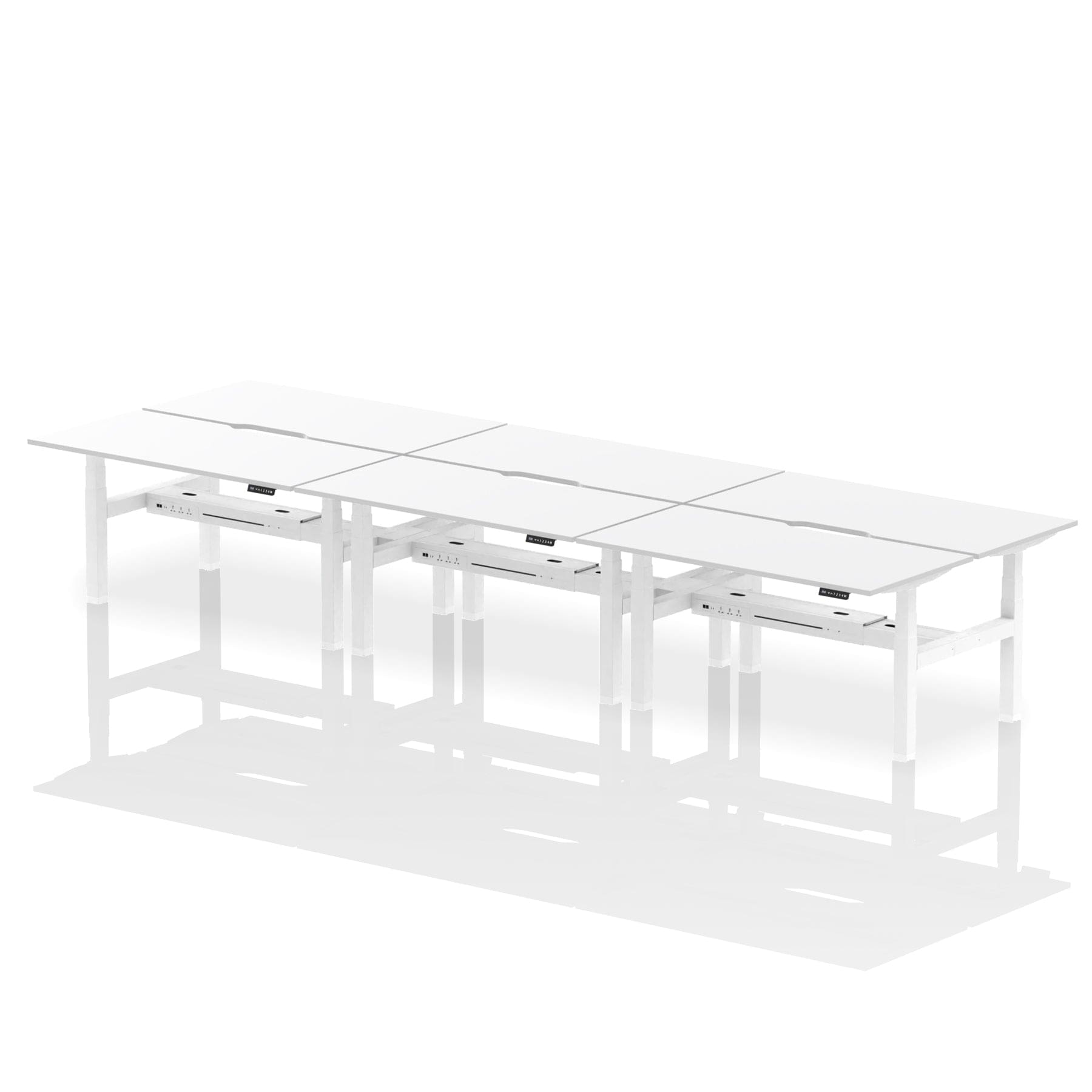 Air Back-to-Back Scalloped Edge Height Adjustable Bench Desk - 6 Person - Image 54
