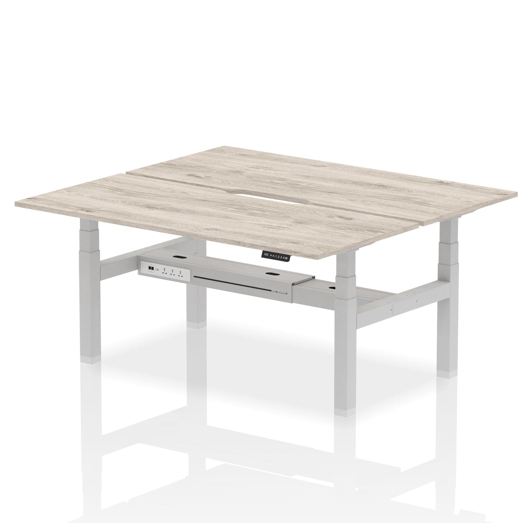 Air Back-to-Back Scalloped Edge Height Adjustable Bench Desk - 2 Person - Image 59