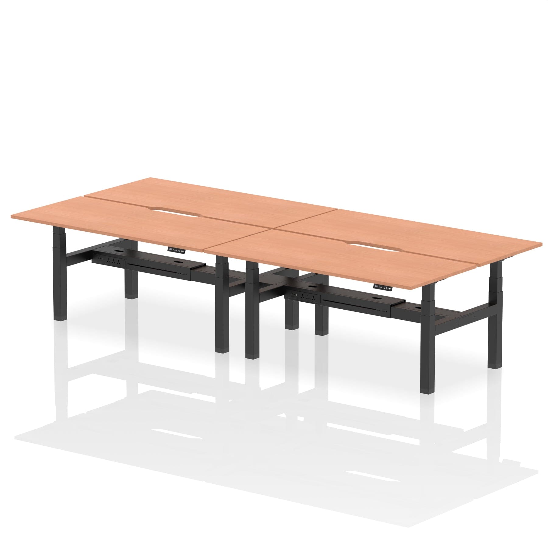 Air Back-to-Back Scalloped Edge Height Adjustable Bench Desk - 4 Person - Image 55