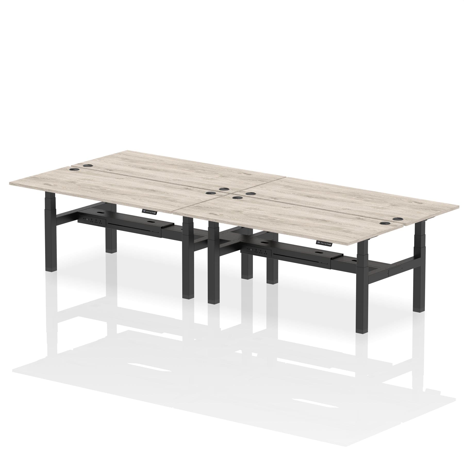 Air Back-to-Back Height Adjustable Bench Desk - 4 Person - Image 58