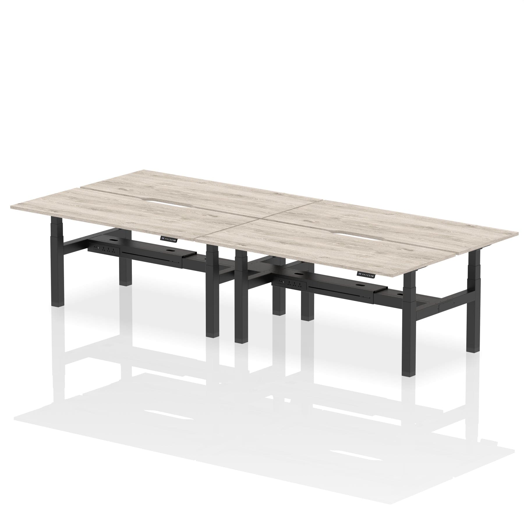 Air Back-to-Back Scalloped Edge Height Adjustable Bench Desk - 4 Person - Image 58