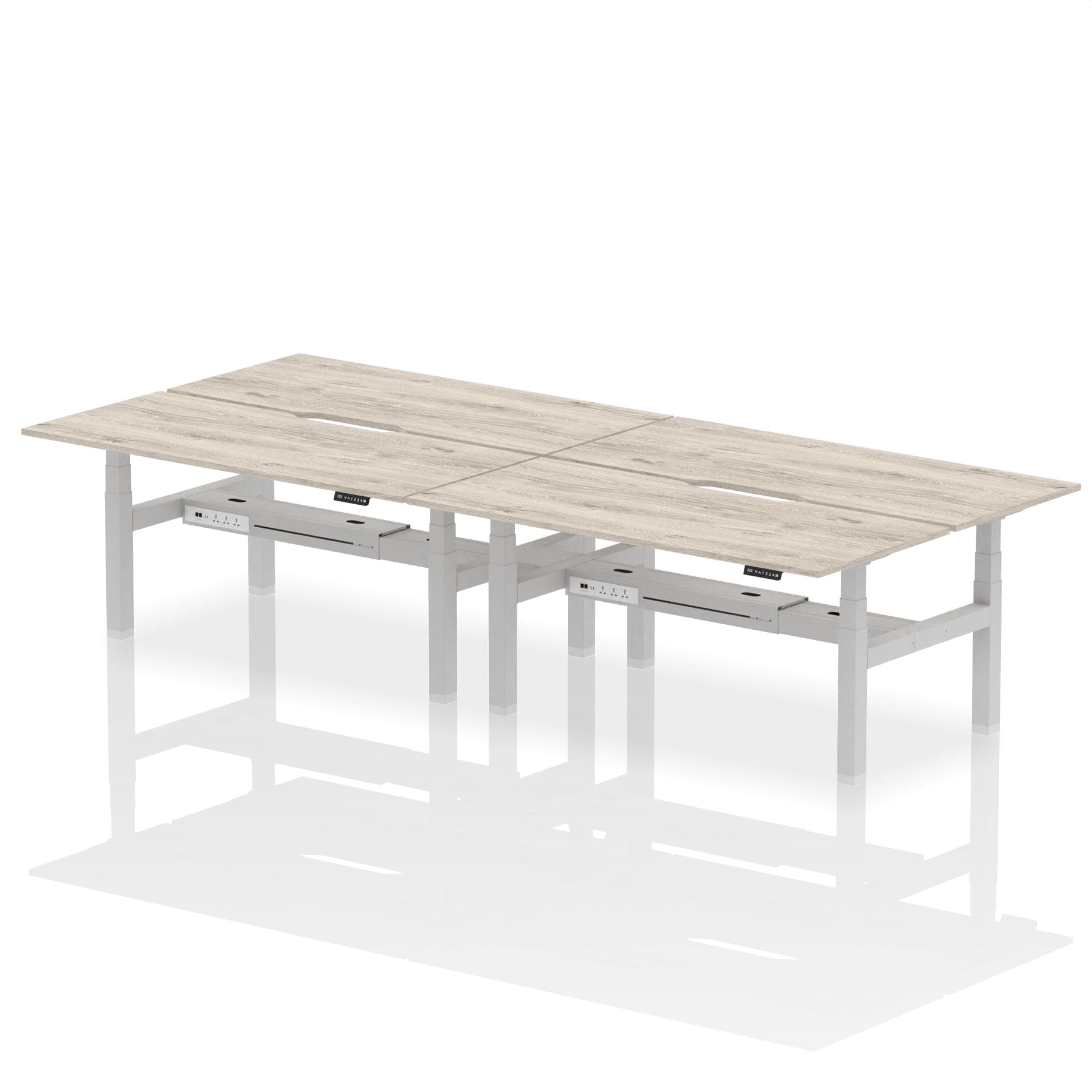 Air Back-to-Back Scalloped Edge Height Adjustable Bench Desk - 4 Person - Image 59