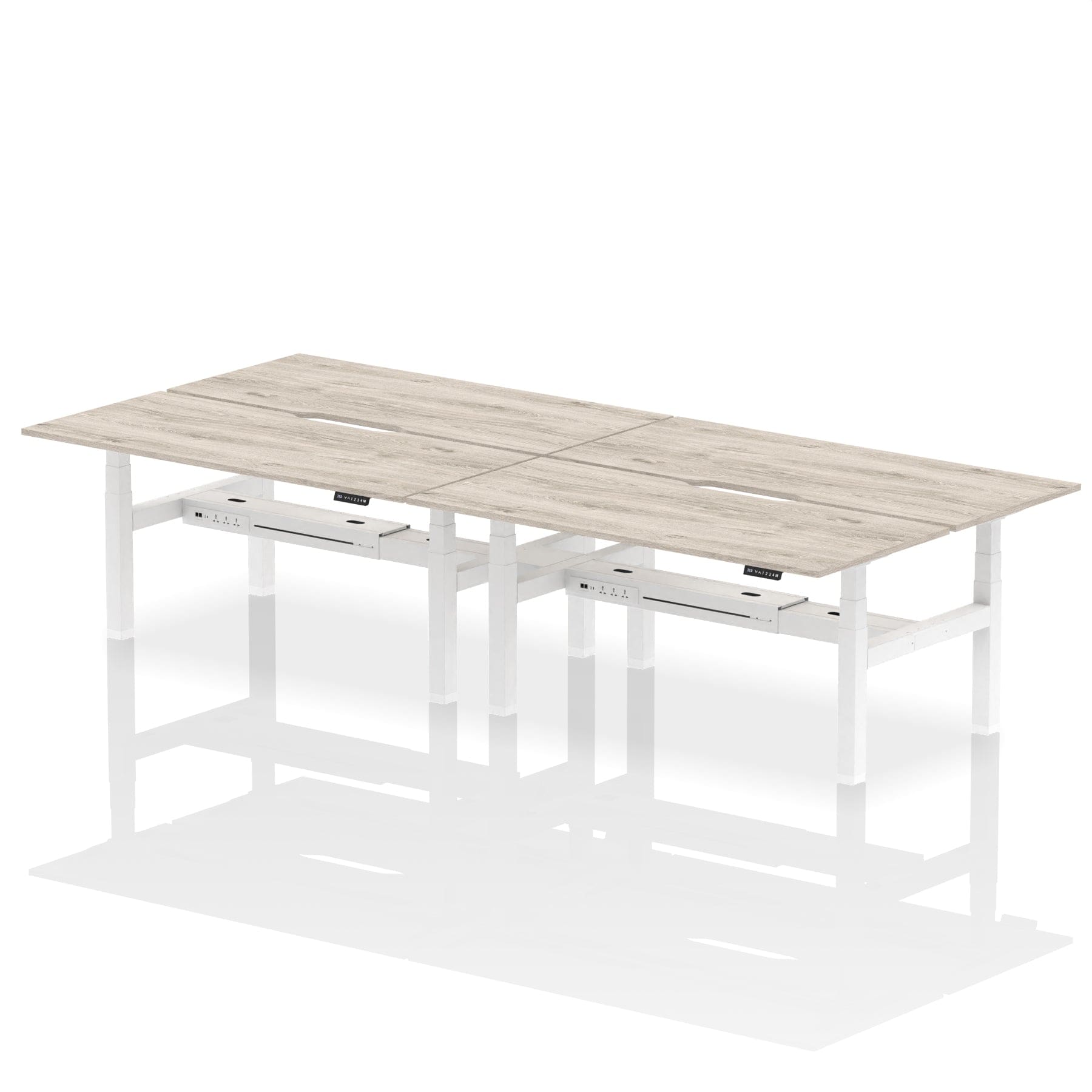 Air Back-to-Back Scalloped Edge Height Adjustable Bench Desk - 4 Person - Image 60