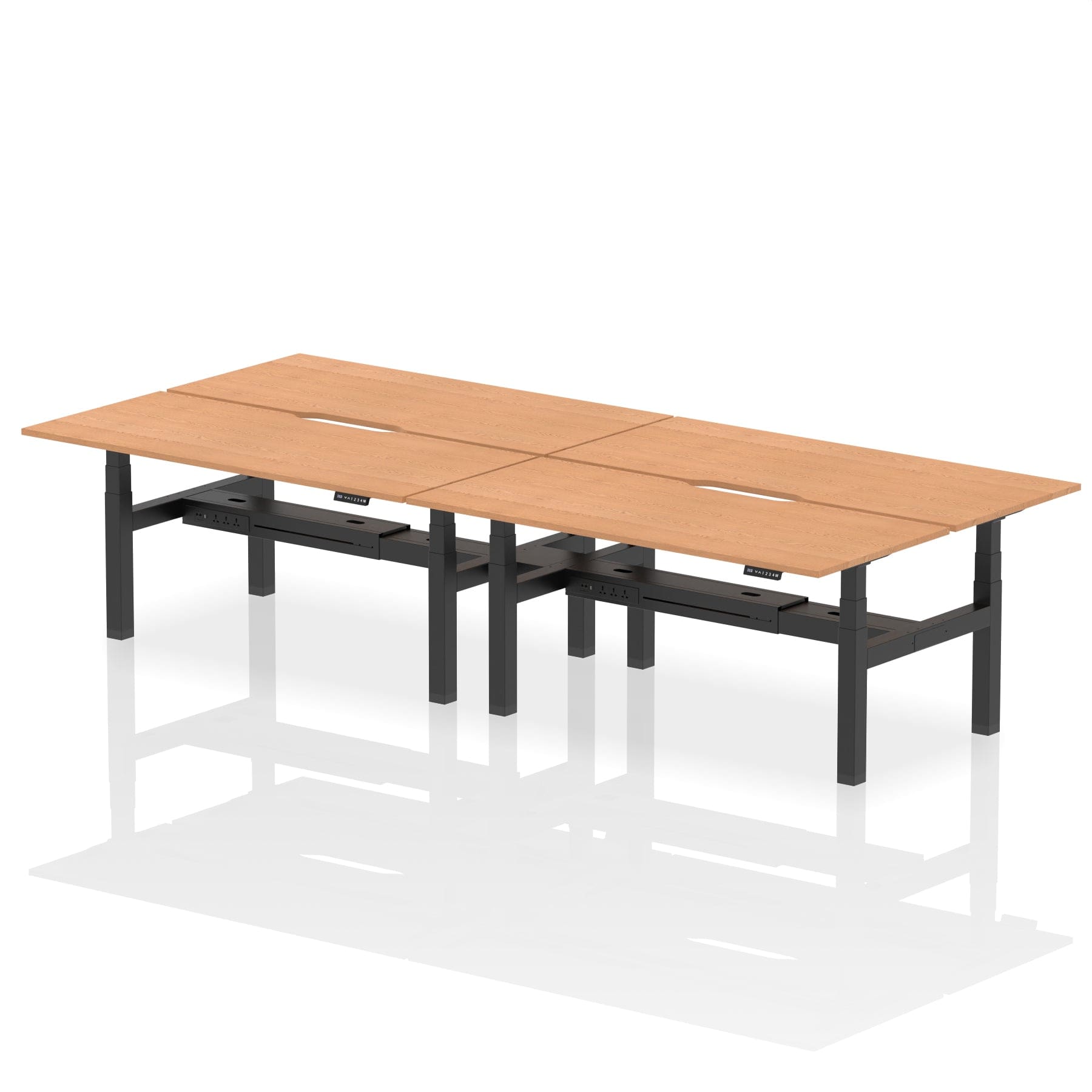 Air Back-to-Back Scalloped Edge Height Adjustable Bench Desk - 4 Person - Image 64