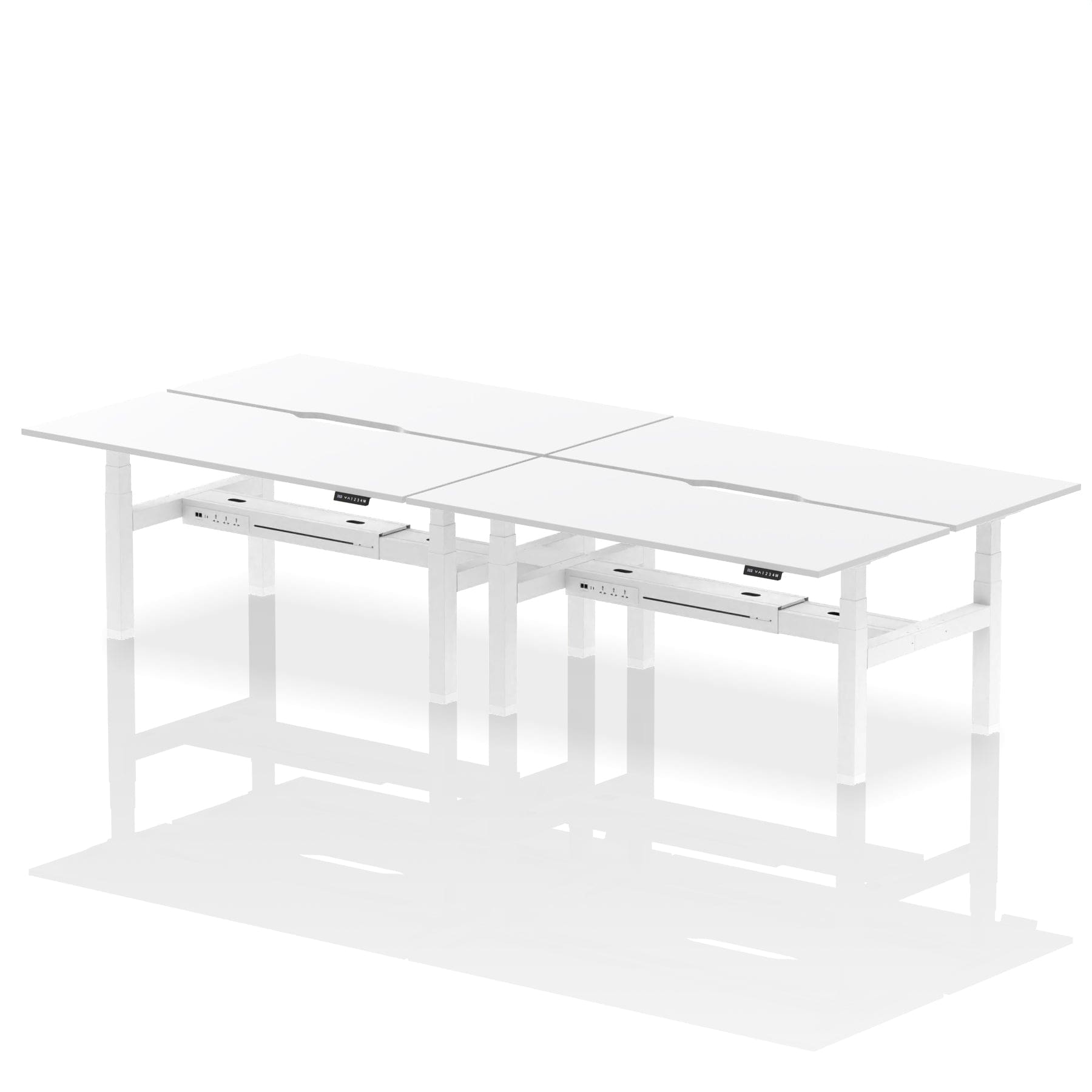 Air Back-to-Back Scalloped Edge Height Adjustable Bench Desk - 4 Person - Image 72