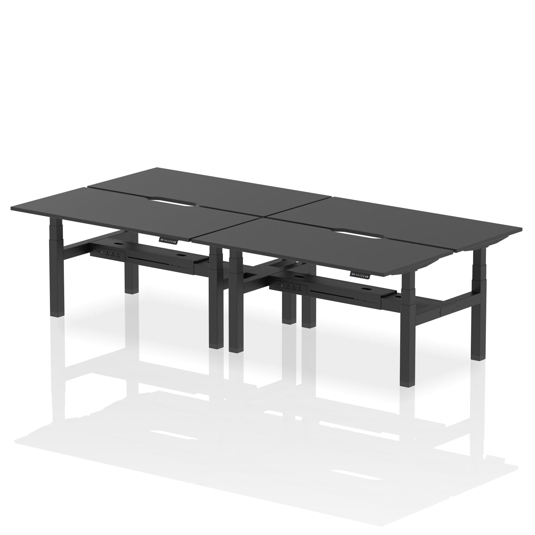 Air Back-to-Back Scalloped Edge Height Adjustable Bench Desk - 4 Person - Image 79