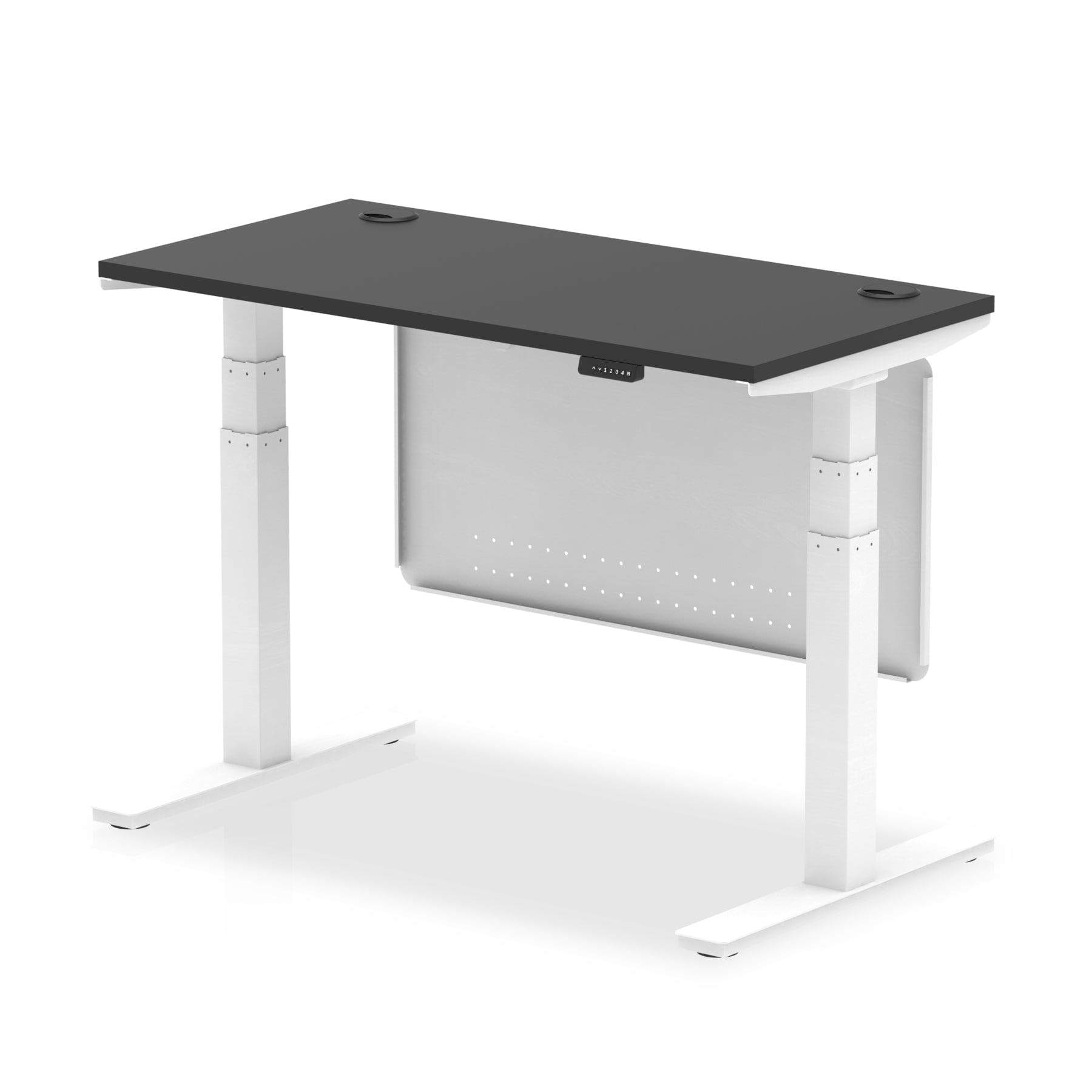 Air Height Adjustable Slimline Desk With Cable Ports With Steel Modesty Panel - Image 75