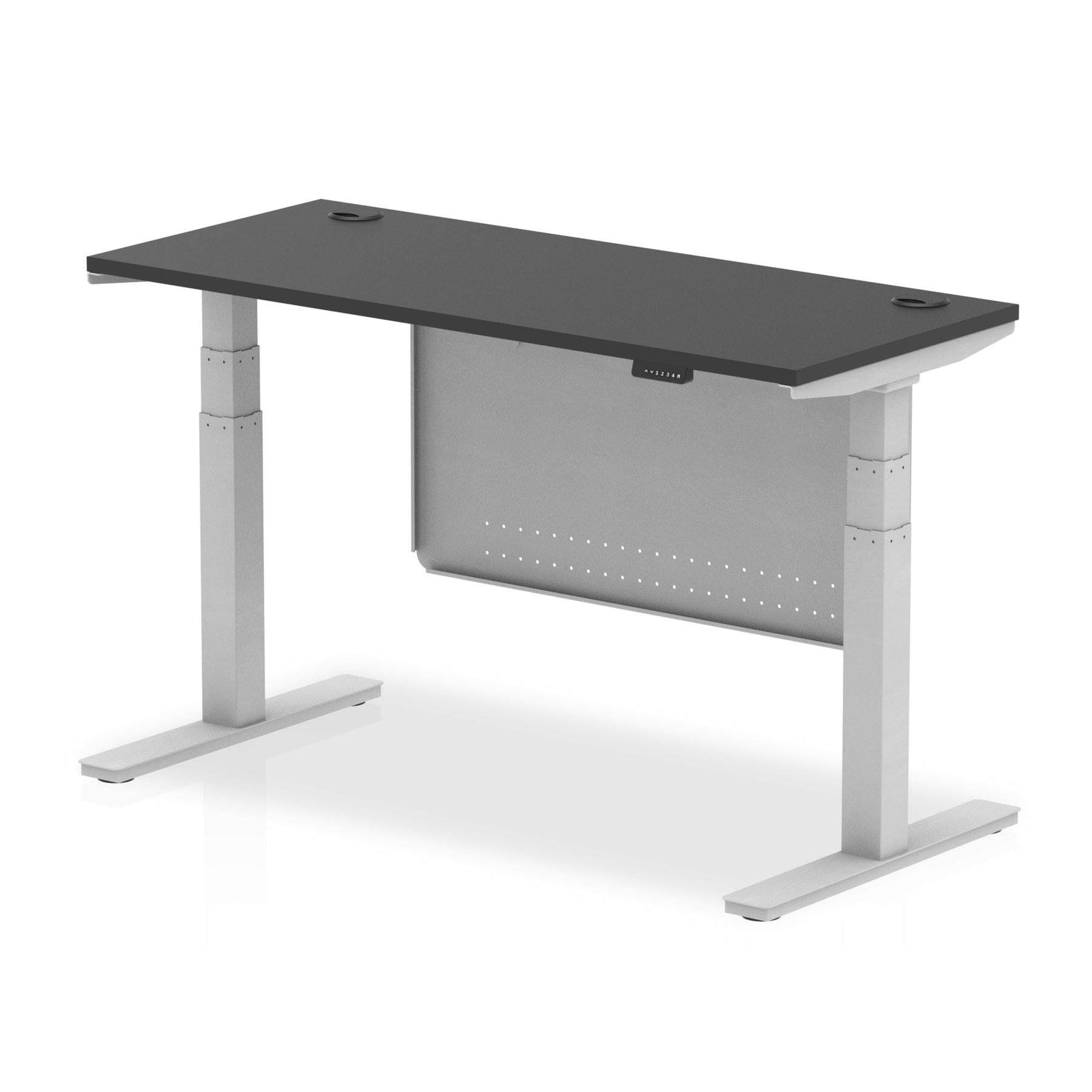 Air Height Adjustable Slimline Desk With Cable Ports With Steel Modesty Panel - Image 77