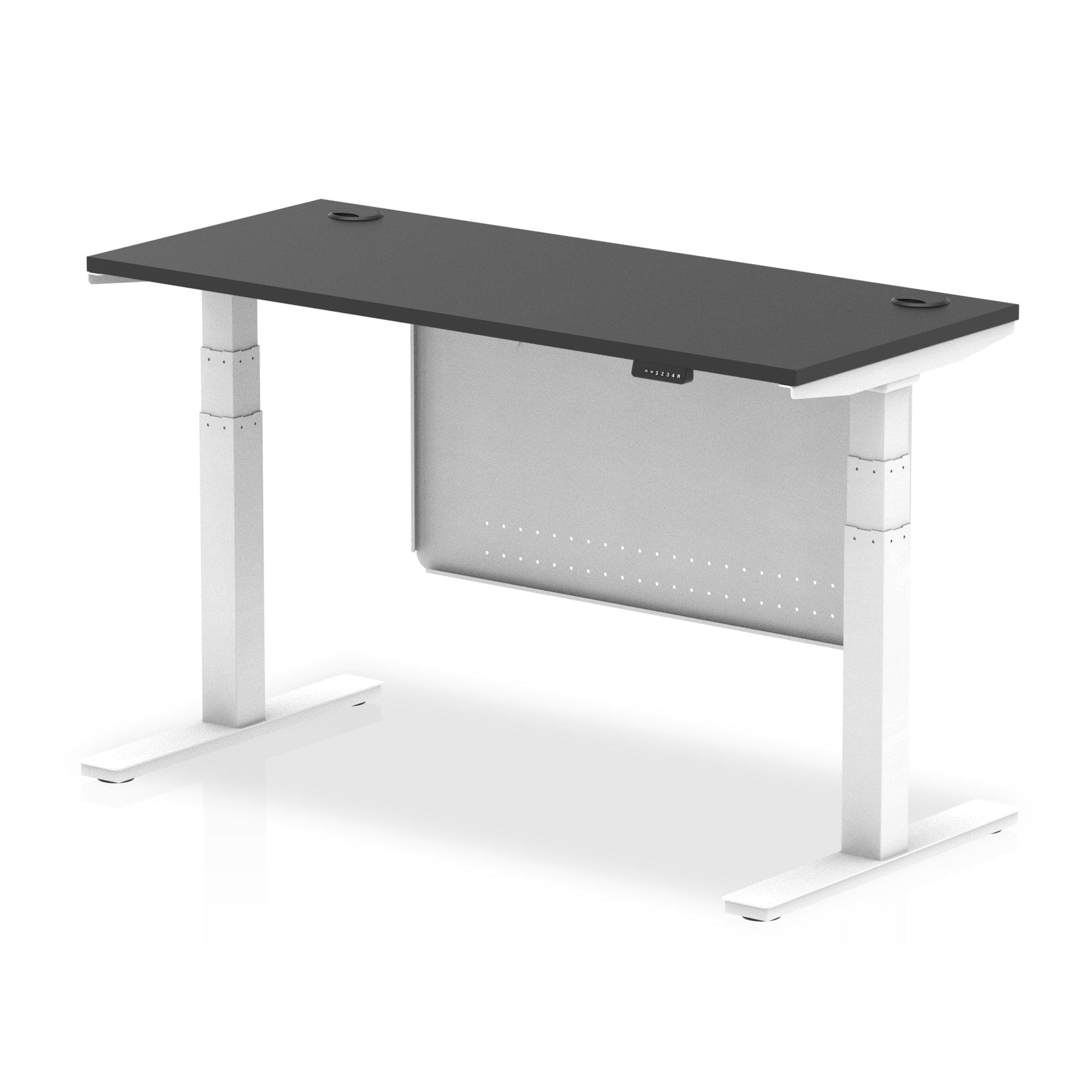 Air Height Adjustable Slimline Desk With Cable Ports With Steel Modesty Panel - Image 78